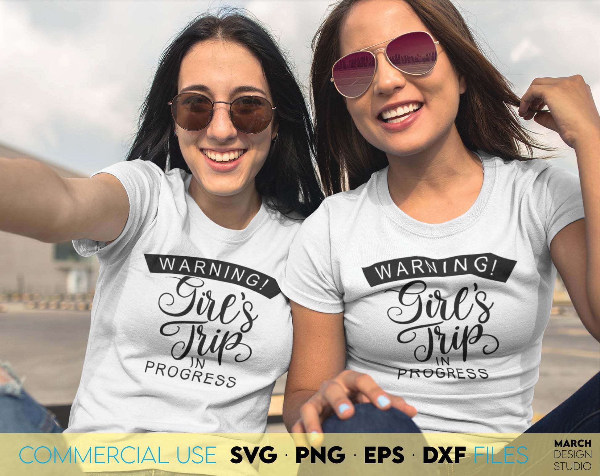 Girls trip, girls weekend or besties matching shirts bundle for girls travel shirts. SVG PNG EPS DXF files included. Compatible with Cricut, Silhouette, sublimation printers or other equipment. Cut from vinyl, use for sublimation or laser cutting.