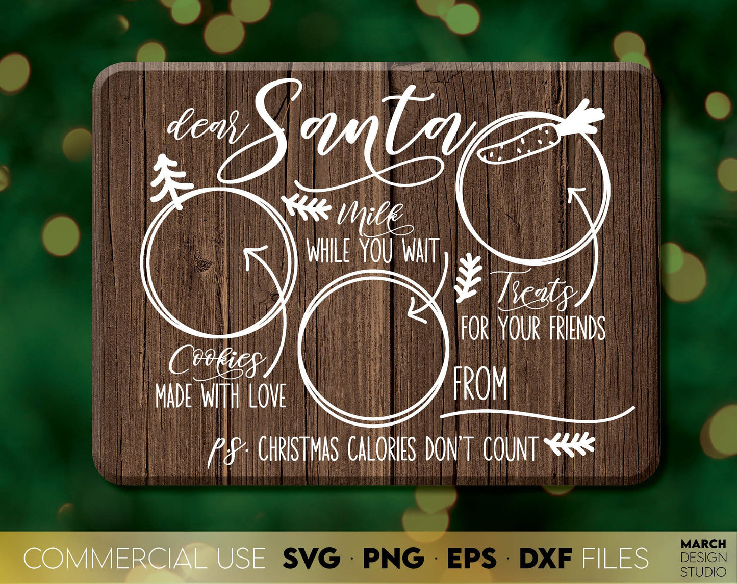 Santa Tray bundle - cookies for Santa plate! SVG, PNG, EPS, DXF files included. Cut from vinyl, use for sublimation or laser cut, grave projects. Compatible with cricut, silhouette or other equipment. Buy now for a good price and enjoy!