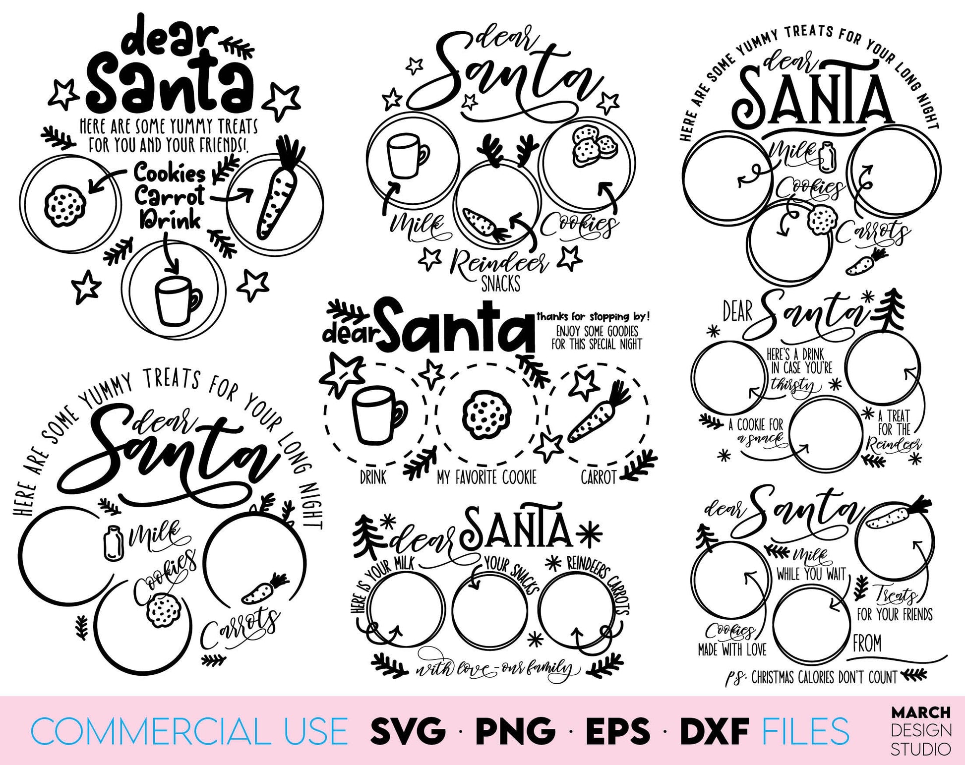 Santa Tray bundle - cookies for Santa plate! SVG, PNG, EPS, DXF files included. Cut from vinyl, use for sublimation or laser cut, grave projects. Compatible with cricut, silhouette or other equipment. Buy now for a good price and enjoy!