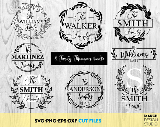 This monogram frame bundle you can use for a lot of events in your life. For Your wedding gifts, farmhouse decoration, birthday party and etc. SVG, DXF, EPS, PNG files included. Use for cutting from vinyl, sublimation or laser cut projects. Buy now!