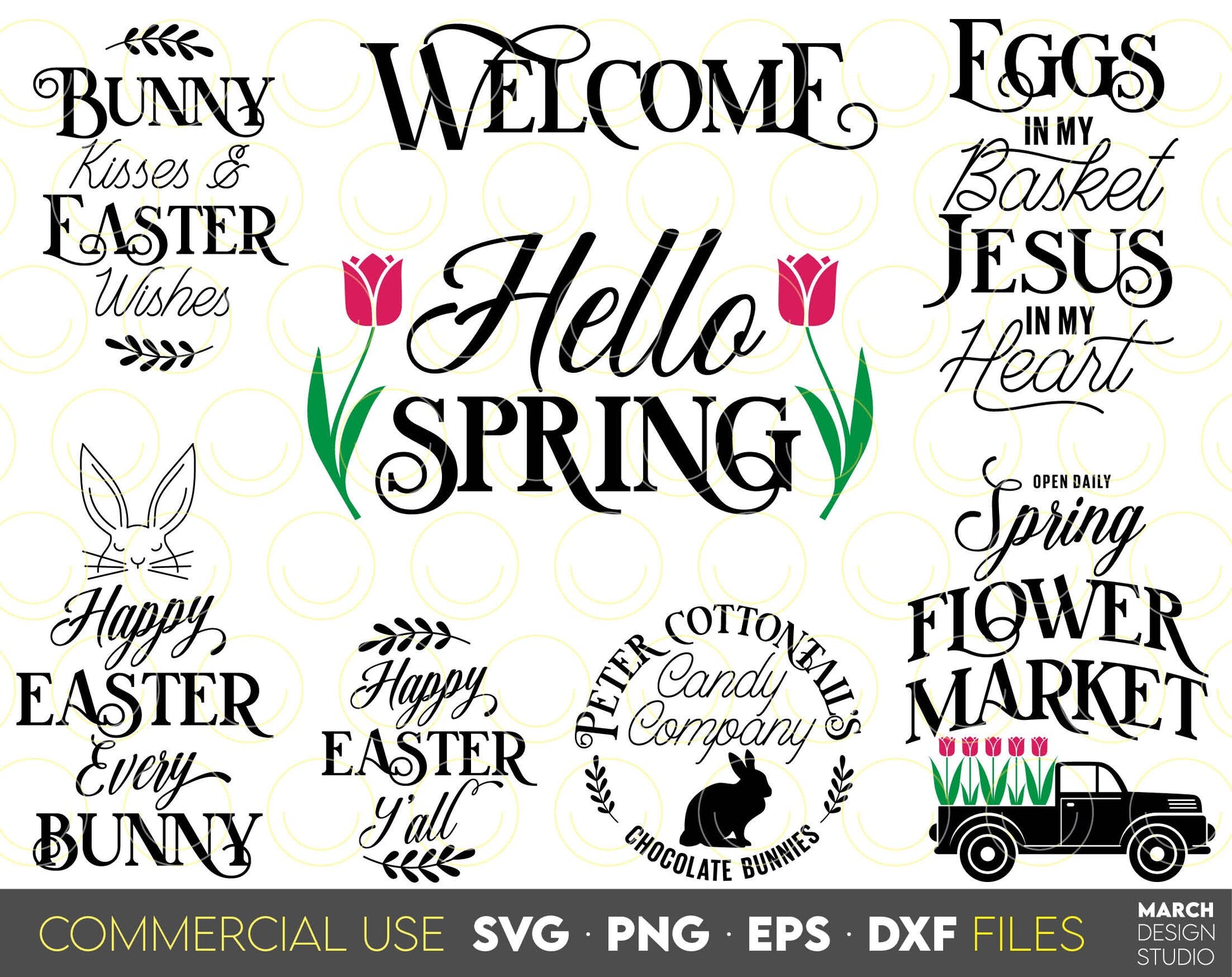 Farmhouse easter bundle for Your easter farmhouse ornaments, signs, decorations. SVG, PNG, EPS, DXF files included. Compatible with Cricut, Silhouette or other machines. Cut from vinyl, use for sublimation or laser cut projects. Buy now and enjoy!