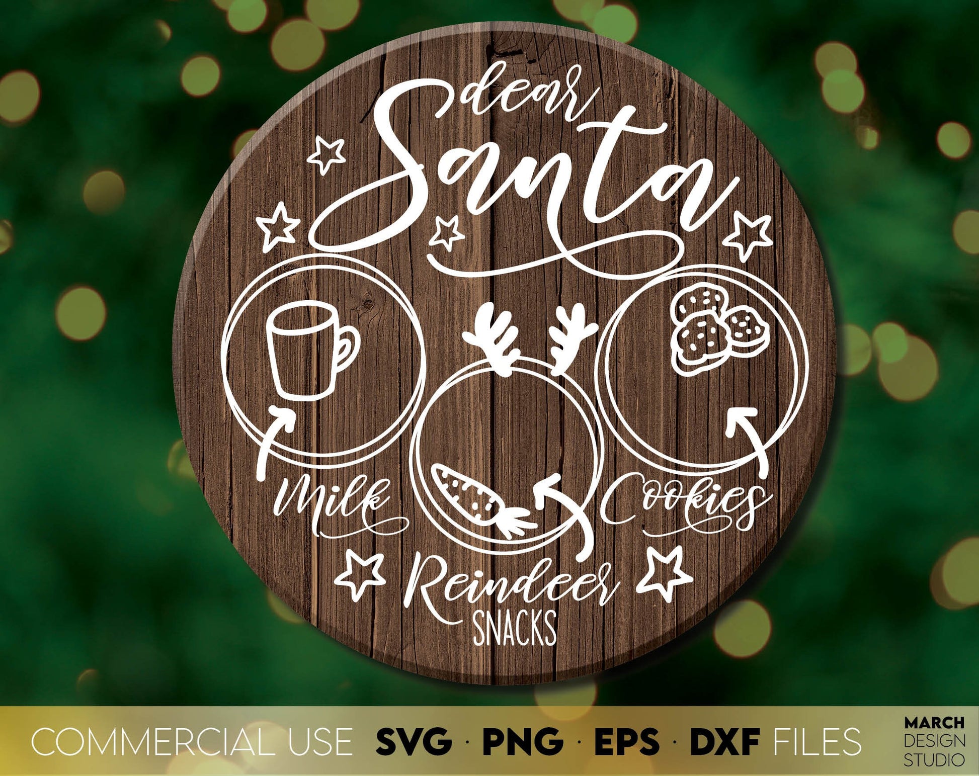 Santa Tray bundle - cookies for Santa plate! SVG, PNG, EPS, DXF files included. Cut from vinyl, use for sublimation or laser cut, grave projects. Compatible with cricut, silhouette or other equipment. Buy now for a good price and enjoy!