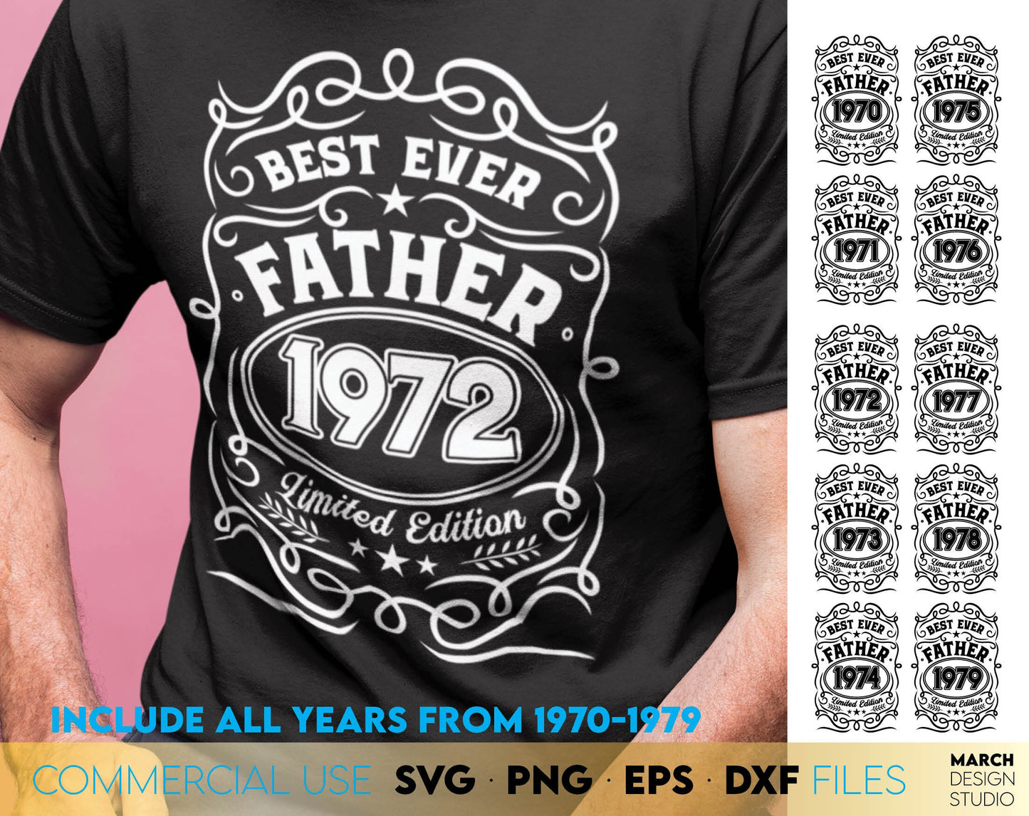 Gift for father. Best ever father design for Your loved ones dad. SVG, PNG, EPS, DXF files included. Compatible with Cricut, Silhouette or other machines. Cut from vinyl, use for sublimation or laser cut / grave projects. Buy now for a good price.