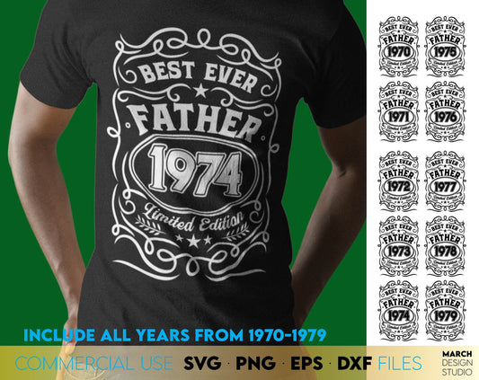 Gift for father. Best ever father design for Your loved ones dad. SVG, PNG, EPS, DXF files included. Compatible with Cricut, Silhouette or other machines. Cut from vinyl, use for sublimation or laser cut / grave projects. Buy now for a good price.