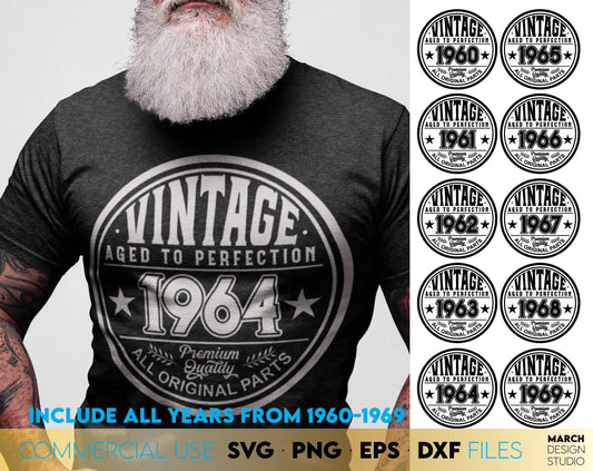 Aged to perfection Dad Birthday Svg Bundle for a great gift for your Dad. Use SVG, DXF, EPS or PNG files formats to make Fathers Day or Dads birthday gifts. Put the design on a cup, shirt or apron for your best dad in the world! Buy now and enjoy!