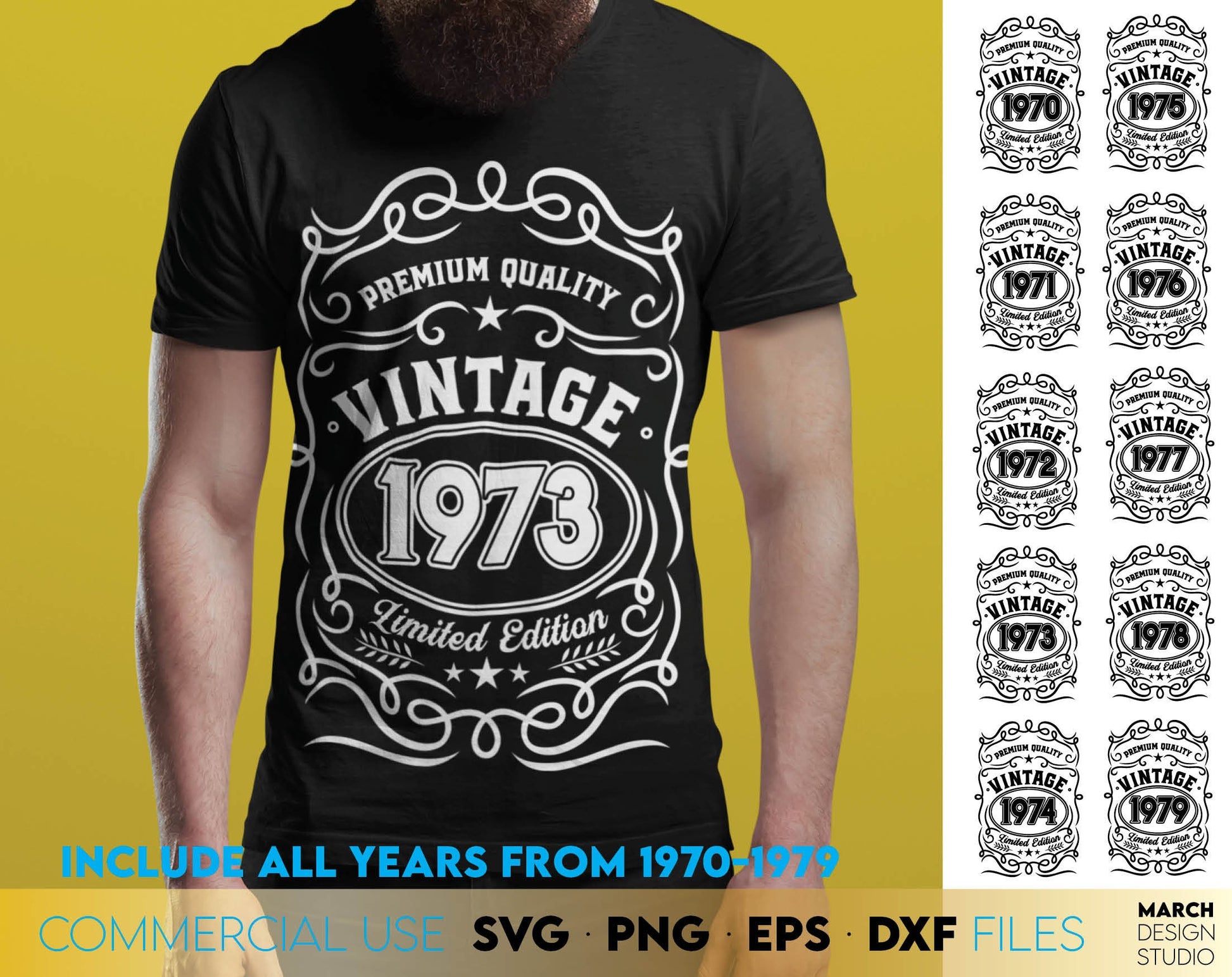 Vintage Birthday Dad Shirts Bundle or Fathers day shirt designs bundle. SVG, PNG, EPS and DXF files included. Cut from vinyl, use for sublimation or laser cut projects. Compatible with Cricut, Silhouette or other machines. Buy now and enjoy!