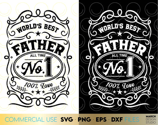 Fathers Day design for a great gift for your Dad. Use SVG, DXF, EPS or PNG files formats to make Fathers Day or Dad birthday gifts. Put the design on a cup, shirt or apron for your best dad in the world! Compatible with Cricut, Silhouette or other.