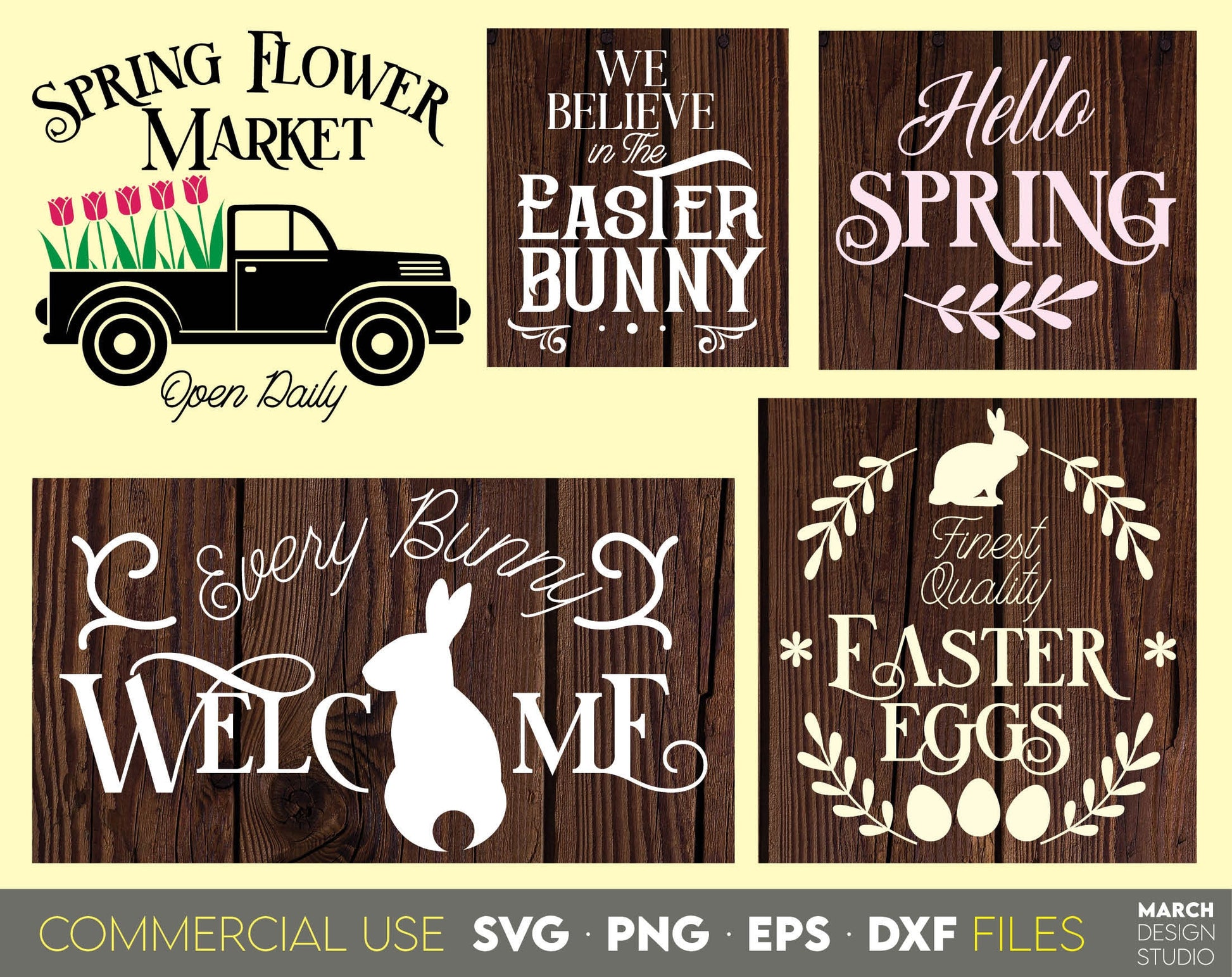 Farmhouse easter bundle for Your easter farmhouse ornaments, signs, decorations. SVG, PNG, EPS, DXF files included. Compatible with Cricut, Silhouette or other machines. Cut from vinyl, use for sublimation or laser cut projects. Buy now and enjoy!