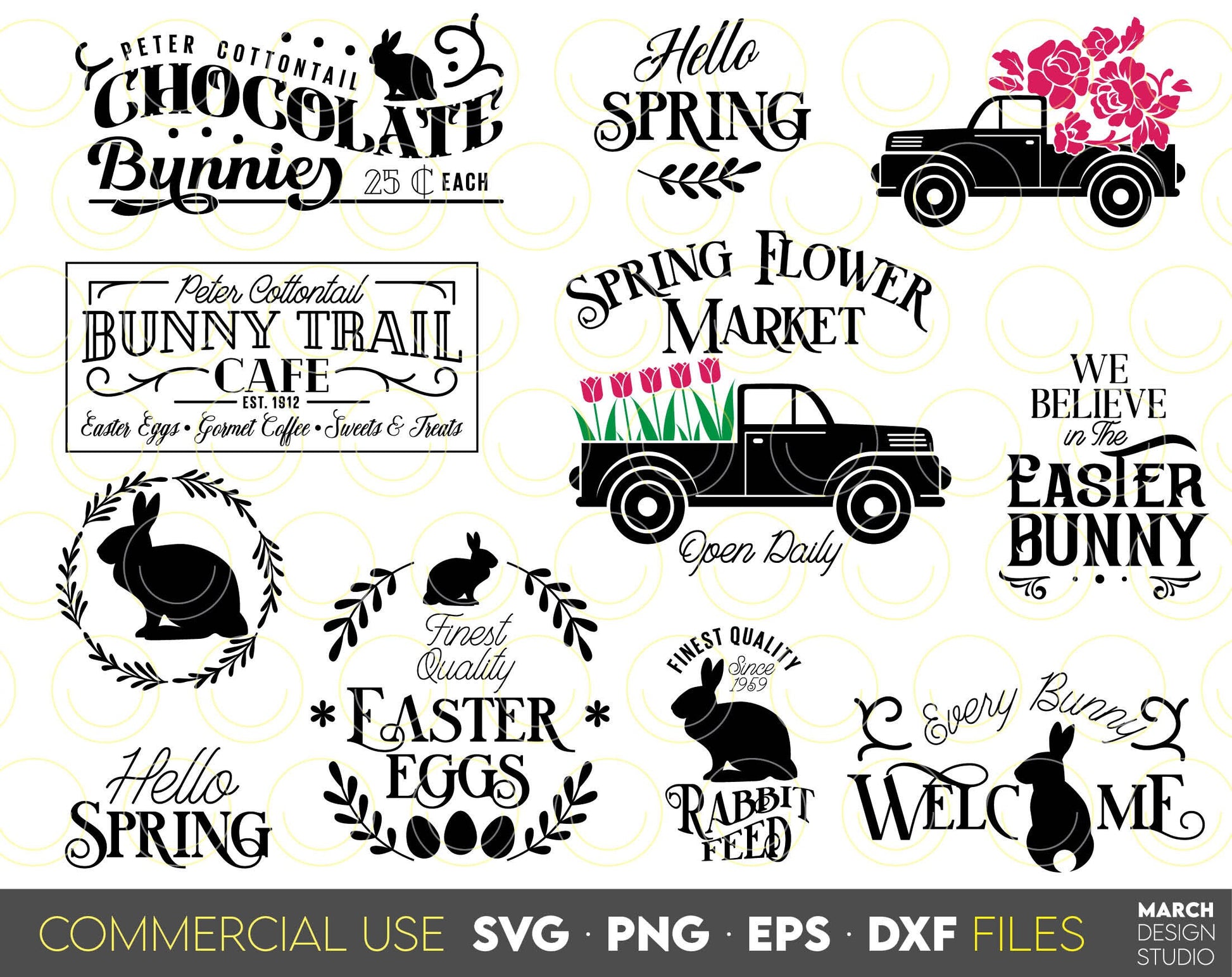 Farmhouse easter bundle for Your easter farmhouse ornaments, signs, decorations. SVG, PNG, EPS, DXF files included. Compatible with Cricut, Silhouette or other machines. Cut from vinyl, use for sublimation or laser cut projects. Buy now and enjoy!