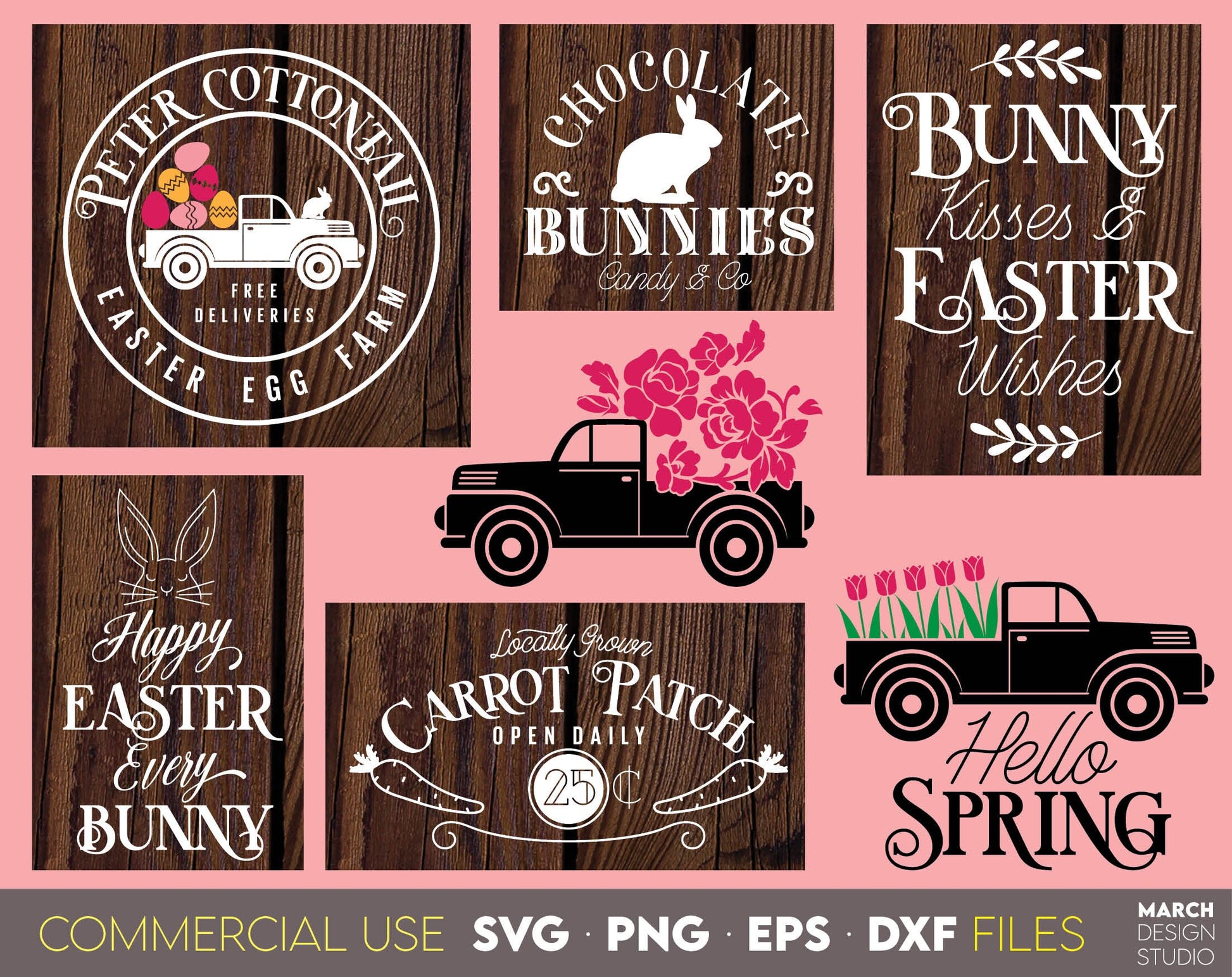 Farmhouse easter bundle for Your easter farmhouse ornaments, signs, decorations. SVG, PNG, EPS, DXF files included. Compatible with Cricut, Silhouette or other machines. Cut from vinyl, use for sublimation or laser cut projects. Buy now and enjoy!