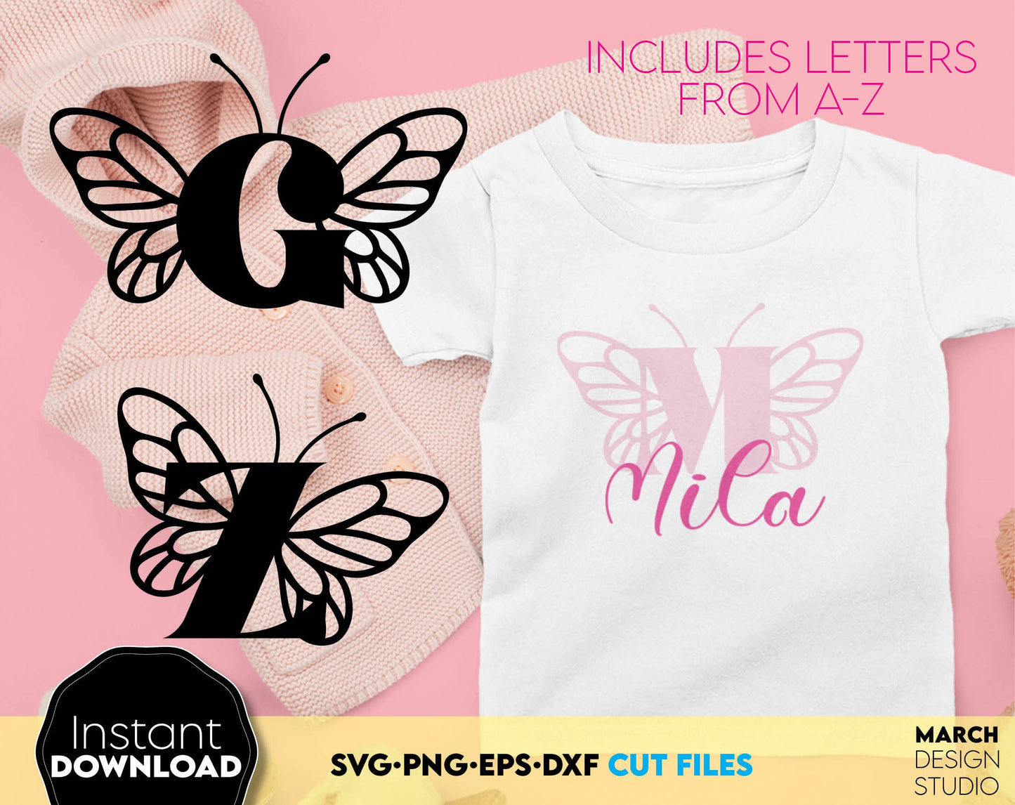 You can use butterfly letters to make gifts for various important events, like - Christmas, Birthdays, etc. Compatible with Cricut, Silhouette and Glowforge equipment. Cut from vinyl, use for sublimation or laser cut projects. Buy now, enjoy!