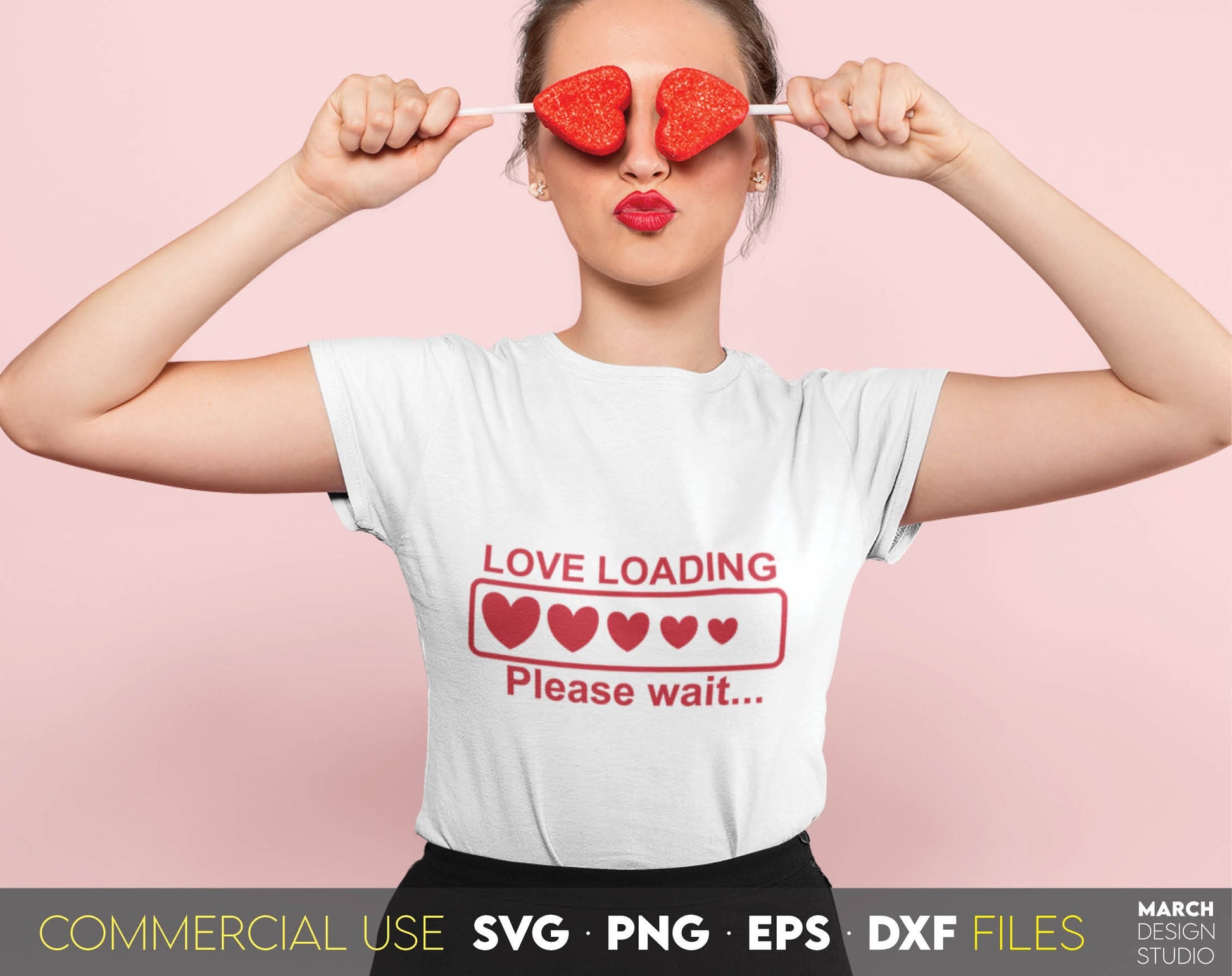 Love Loading Design For Your Gift ideas, Valentine`s Day or Birthday Party. SVG, PNG, DXF, EPS file formats allow use this designs for cutting, sublimation or laser cut projects. buy now and enjoy! Compatible with Cricut, Silhouette and Glowforge.