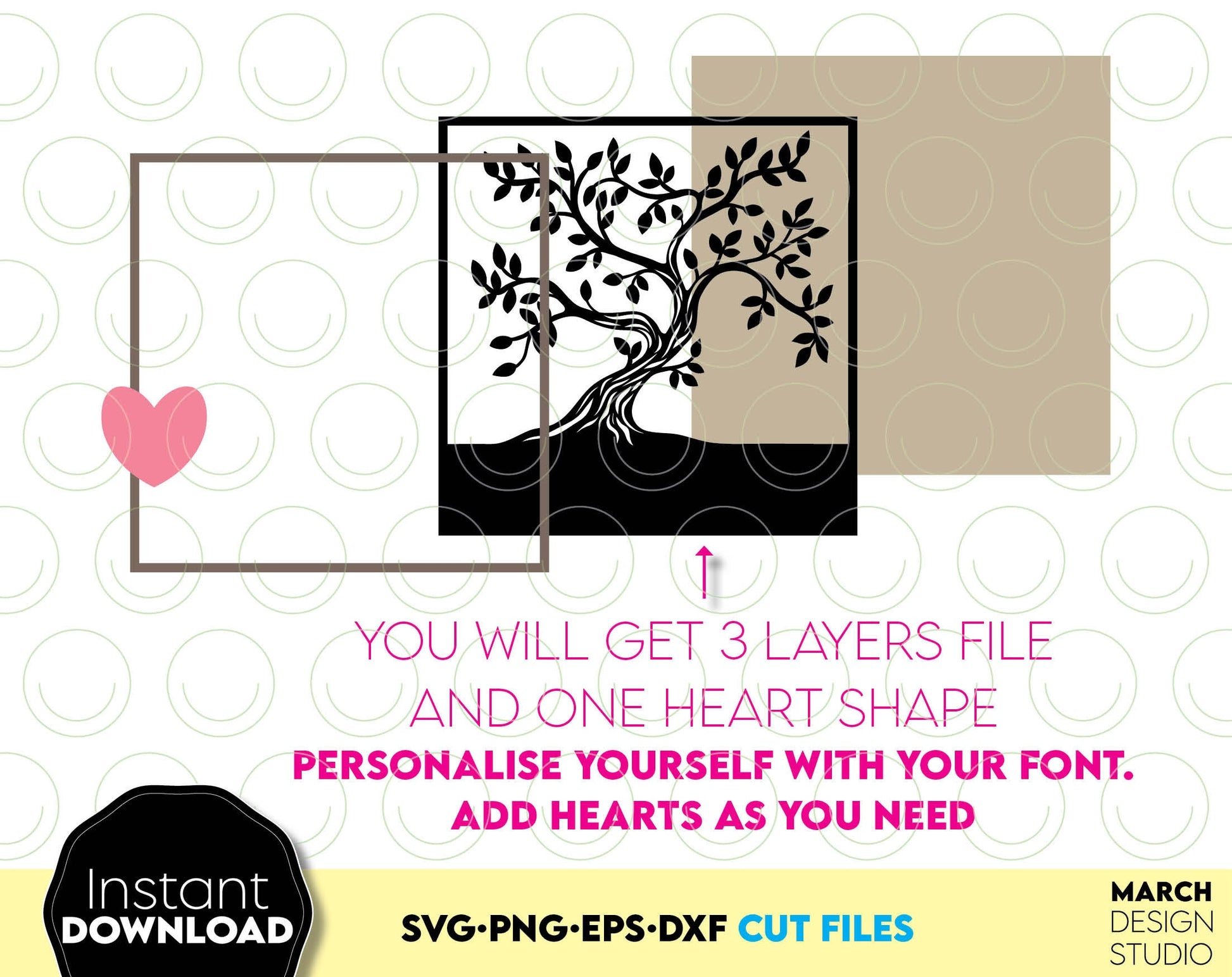 This family tree svg is a great design for decorating your home. It will make your home more colorful with this personalizable family tree. SVG PNG EPS DXF files included. Compatible with Cricut, Silhouette or other equipment. Buy now and enjoy!