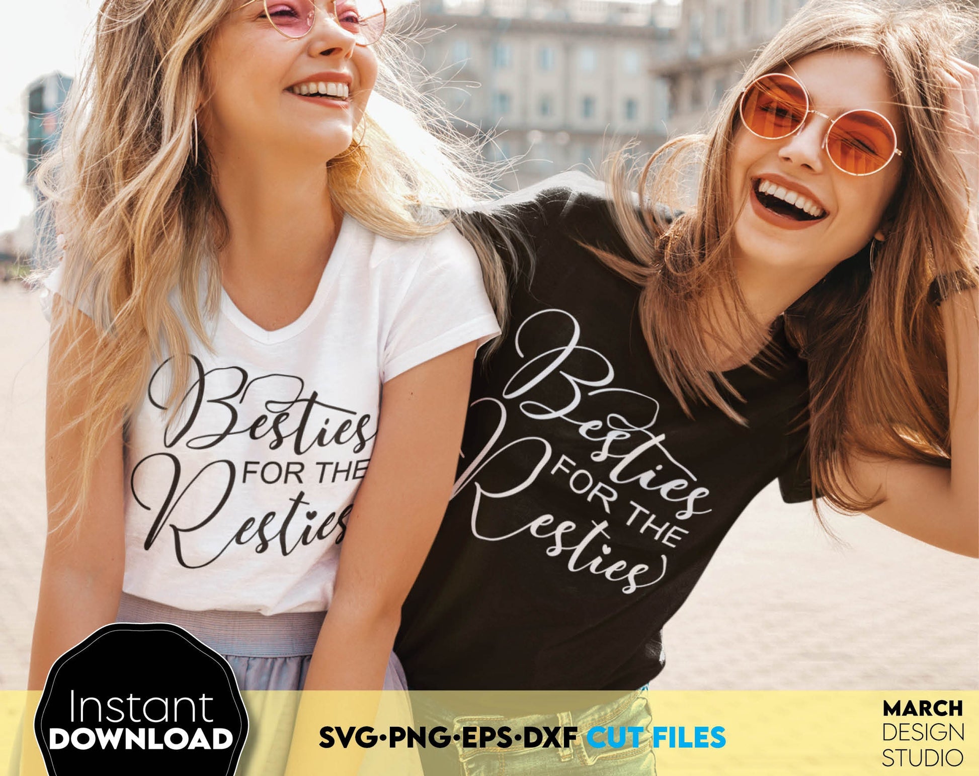 Besties for the Resties matching shirt design for girls trip. SVG, PNG, EPS and DXF files included. Compatible with Cricut, Silhouette and others machines. Use for sublimation or laser cut projects as well. Buy now for a good - discount price. Enjoy!