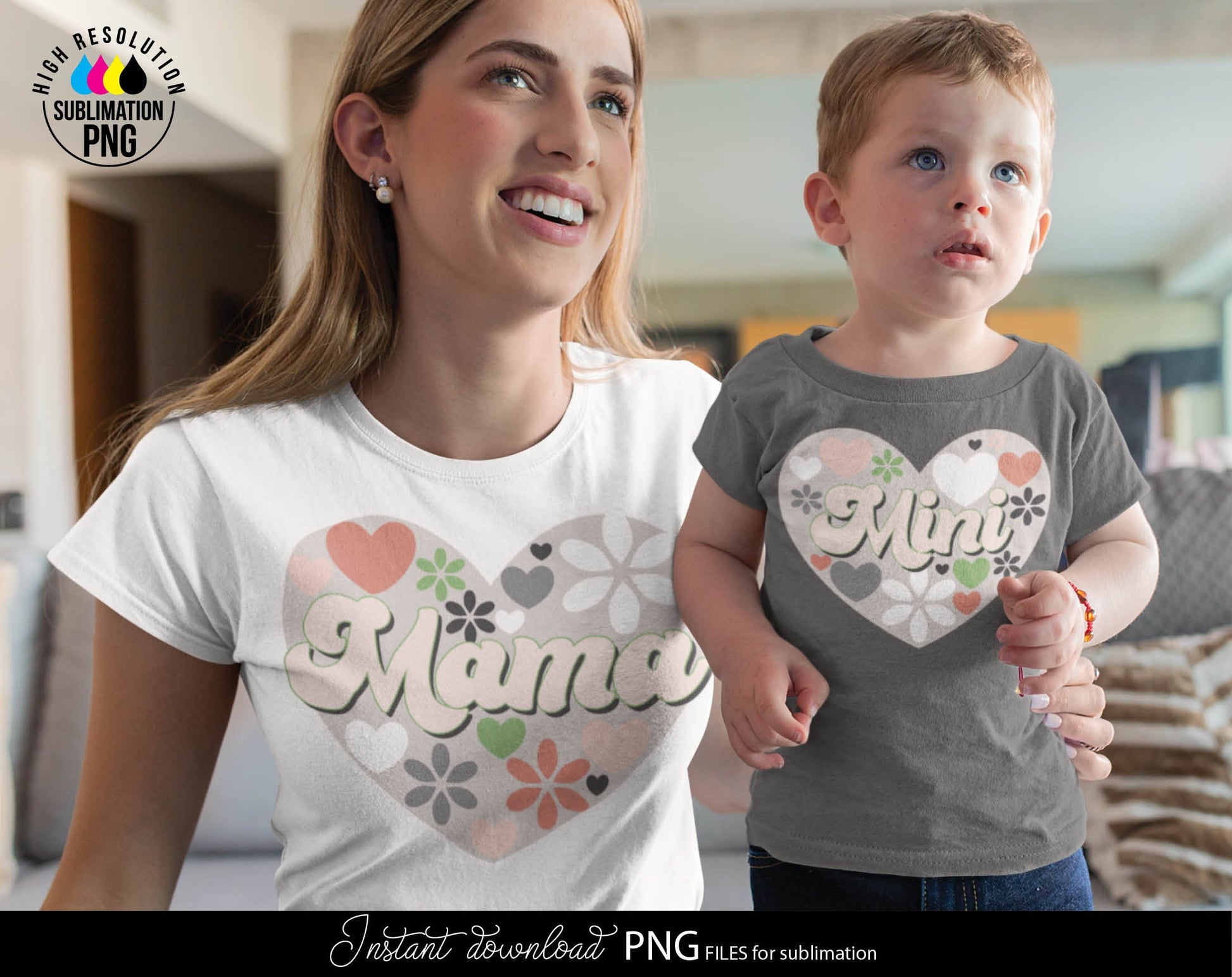 German Mama and German Mini PNG files for Mothers Day or daily usable matching mom and kid shirts. PNG usable for Your Sublimation projects. Buy now for a good price and enjoy!