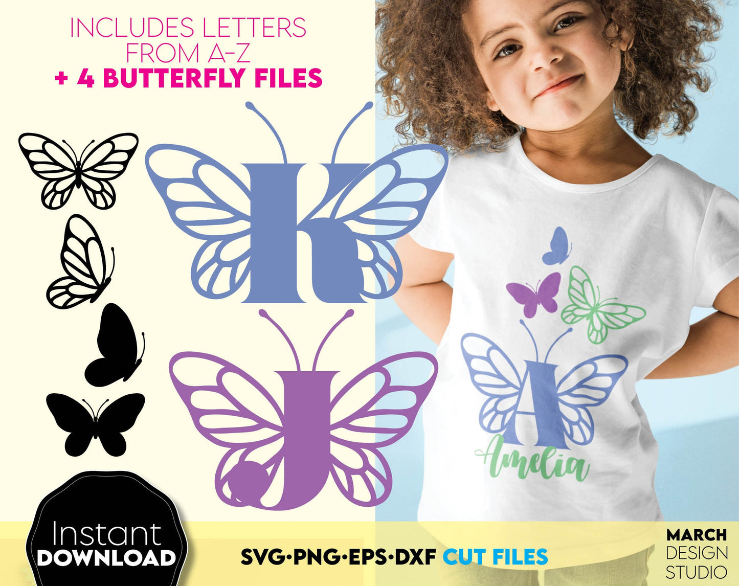 You can use butterfly letters to make gifts for various important events, like - Christmas, Birthdays, etc. Compatible with Cricut, Silhouette and Glowforge equipment. Cut from vinyl, use for sublimation or laser cut projects. Buy now, enjoy!