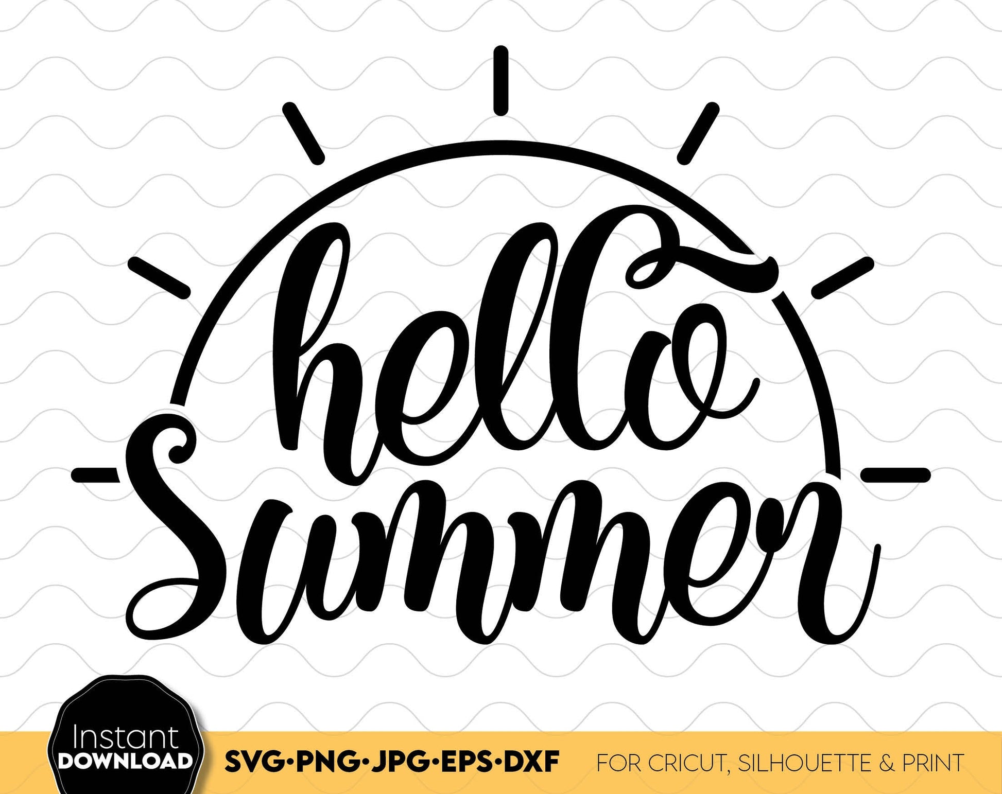 Hello Summer SVG and PNG wonderful design for a summer holiday shirt. A family trip with this design on a shirt will be unforgettable.
Sun Ring looks fantastic. Sublimate with gold and get summer on your shirt. Compatible with Cricut, Silhouette.