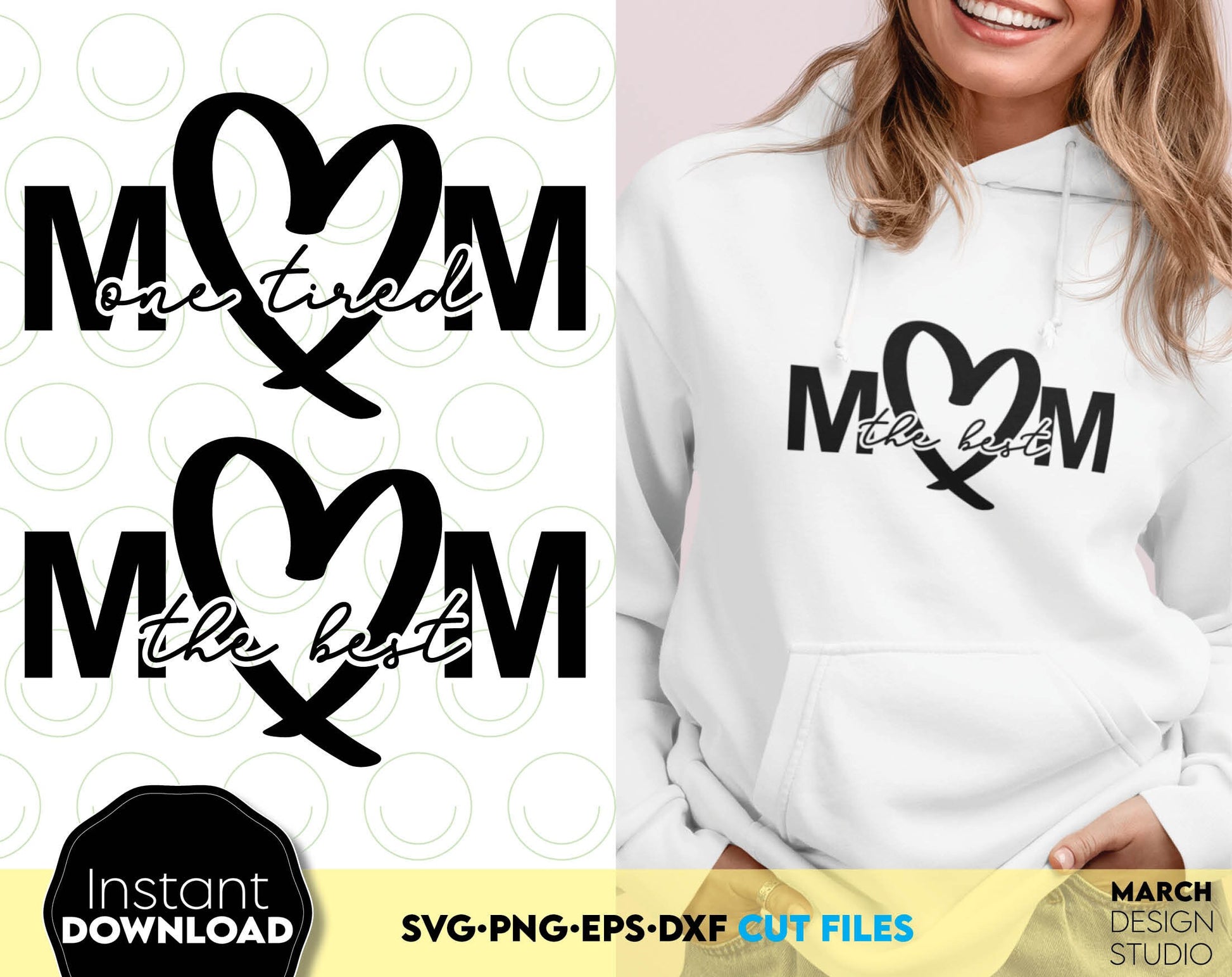Set of two designs for Your Mom birthday or mothers day gifts. SVG, PNG, EPS and DXF files included. Usable for cutting from vinyl, sublimation or laser cut projects. Compatible with Cricut, Silhouette and other machines. Buy now for a good price.