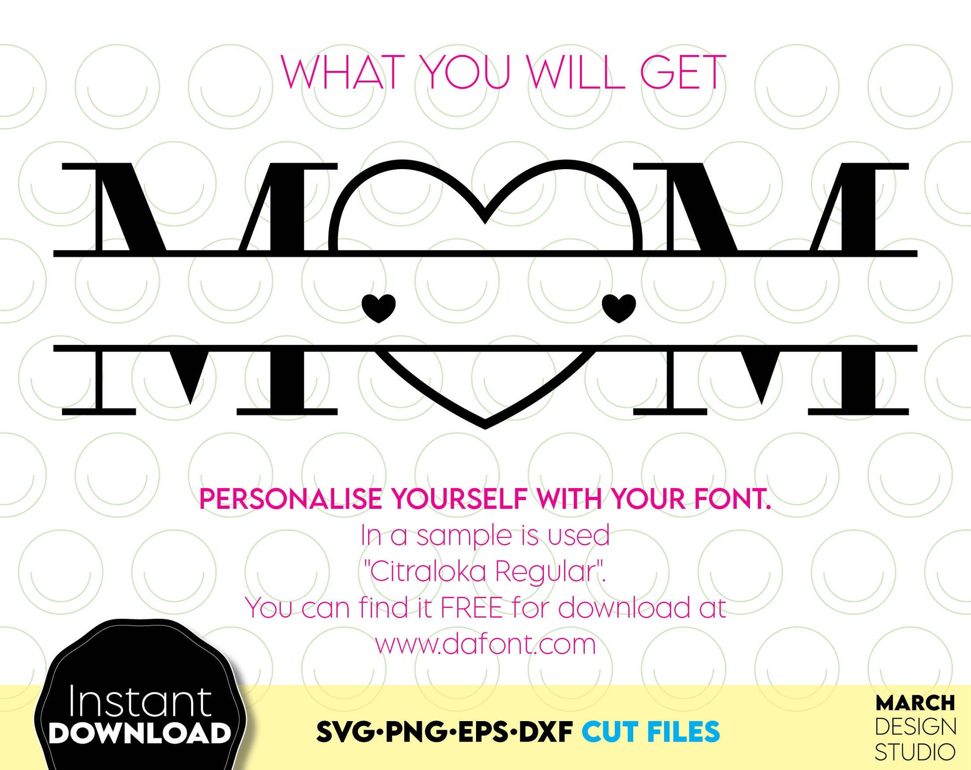 Custom mom split name frame with kids names. SVG PNG DXF EPS files included. Use for cutting from vinyl, sublimation or laser cut / grave projects. Compatible with Cricut, Silhouette or Glowforge equipment. But now for a good price and enjoy!