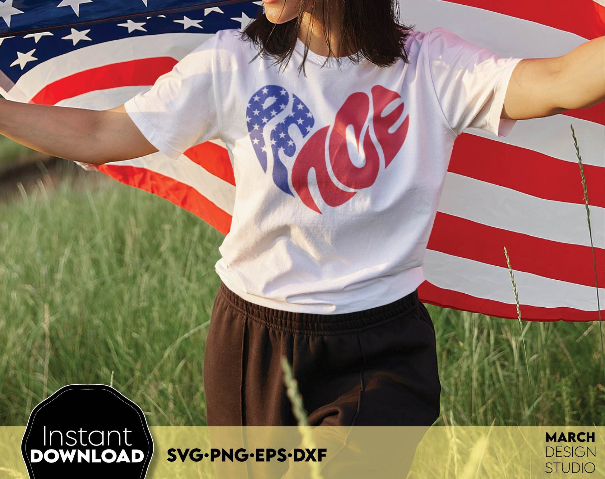 See Patriotic digital design featuring Boho style heart of the blue and red color. This design to celebrate the Independence day on the 4th of July in America comes in PNG, SVG, DXF and EPS format for Sublimation or cutting from vinyl. Buy now!