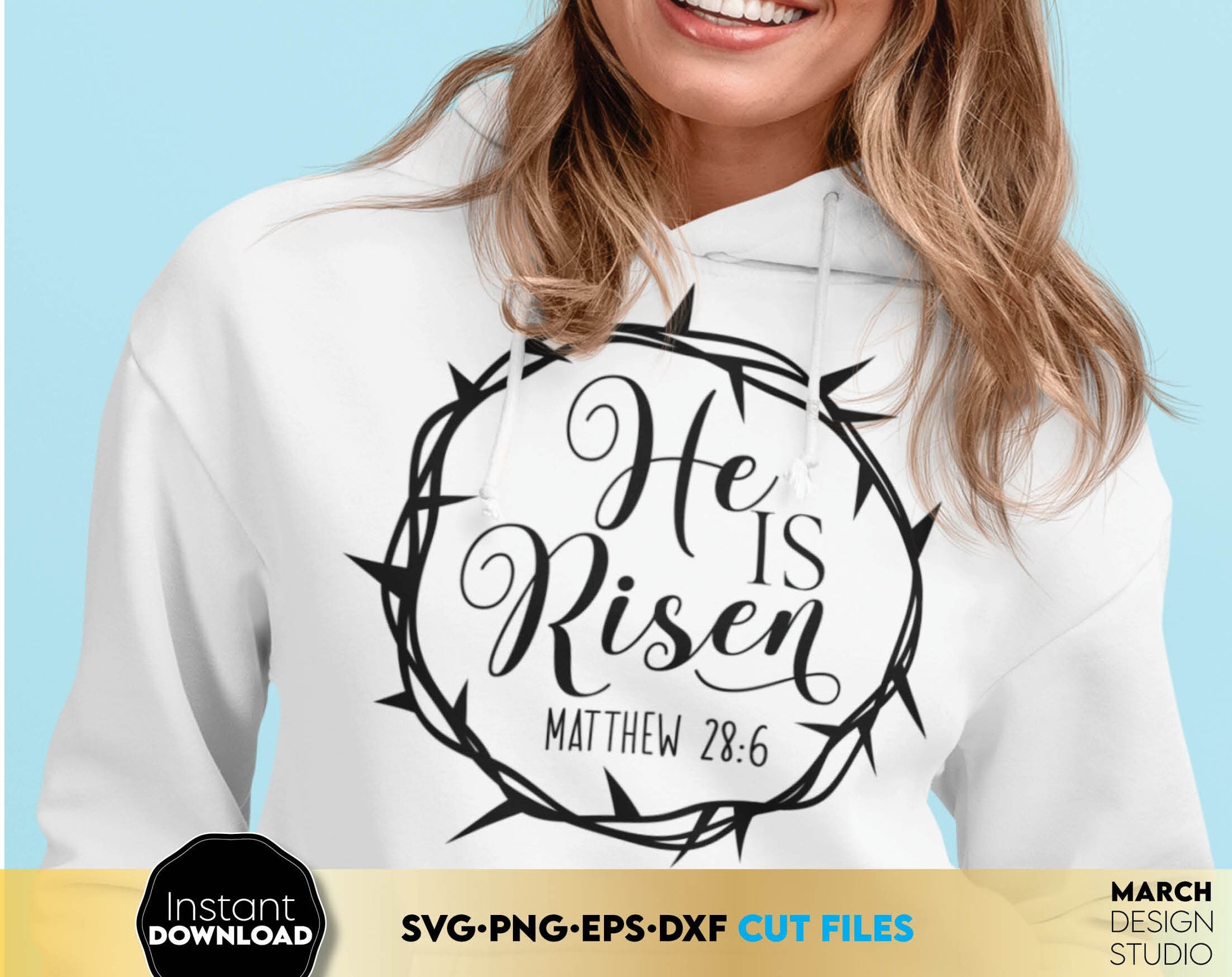 Christian Quotes for Easter and other waymaker events. SVG PNG EPS DXF files included. Compatible with Cricut, Silhouette or other equipment. Cut from vinyl, use for printing, sublimation or laser cut, grave. Buy now for a good price and enjoy!