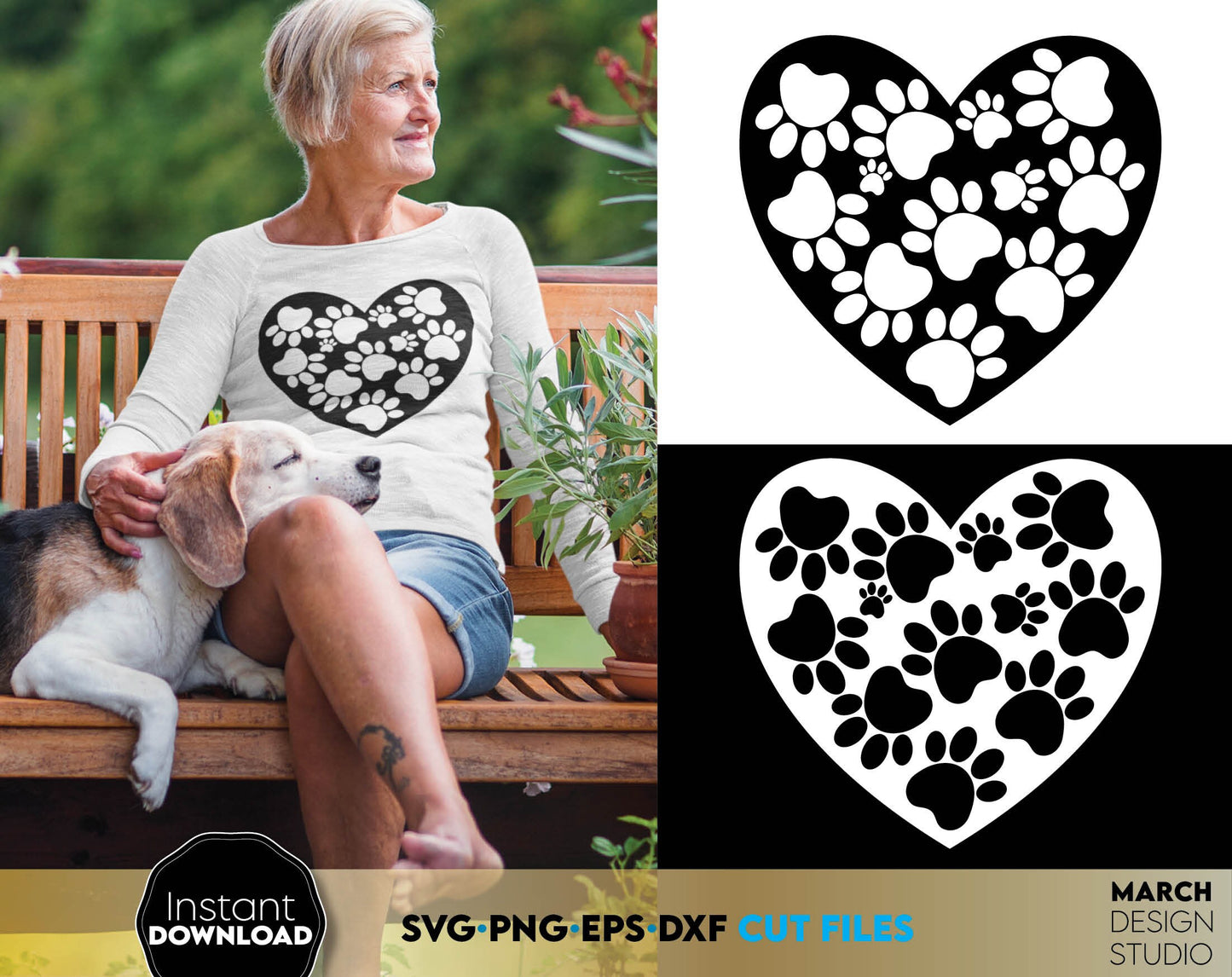 Stylized cats paw and dogs paw and cat dog faces for animal lovers. Pat lovers SVG designs Bundle for animal lovers. Use it to create beautiful and personalized things for your cat and dog - clothing, food bowl or make nice gifts for other lovers.