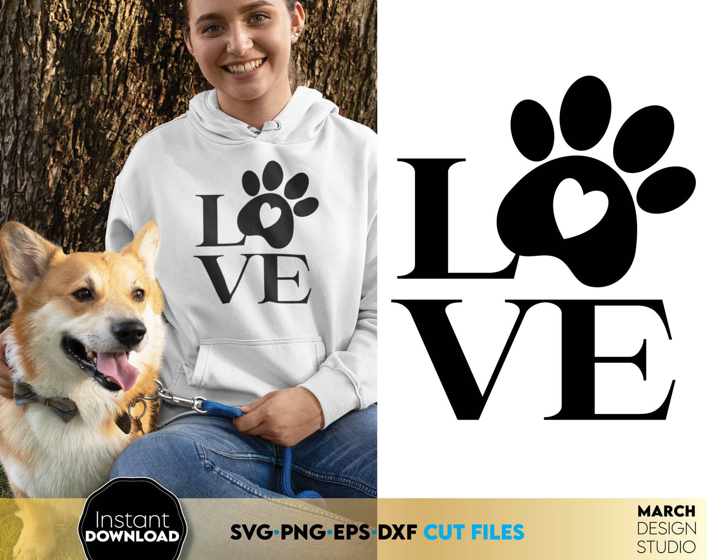 Stylized cats paw and dogs paw and cat dog faces for animal lovers. Pat lovers SVG designs Bundle for animal lovers. Use it to create beautiful and personalized things for your cat and dog - clothing, food bowl or make nice gifts for other lovers.