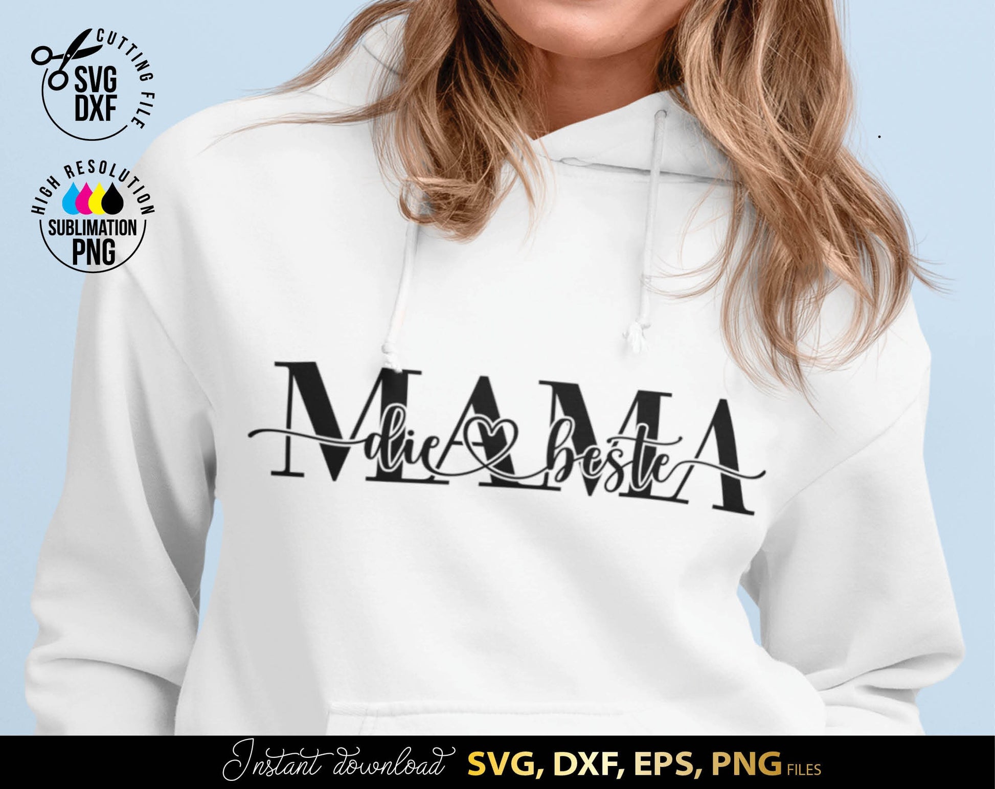 German Mama Plotter File SVG | Liebling Heart SVG | Die Beste Mama SVG | Cricut Silhouette Download Plotting Bundle | Alles Liebe Muttertag