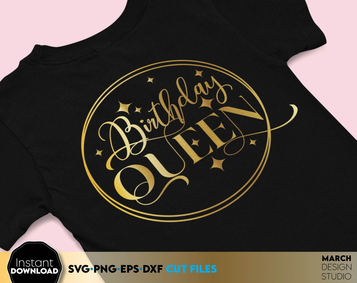 Birthday Queen, Birthday Squad and Birthday Crew designs for Your Birthday shirts designs. SVG PNG EPS and DXF files included. Compatible with Cricut, Silhouette, Glowforge or sublimation printers as well. Cut from vinyl, use for sublimation or laser