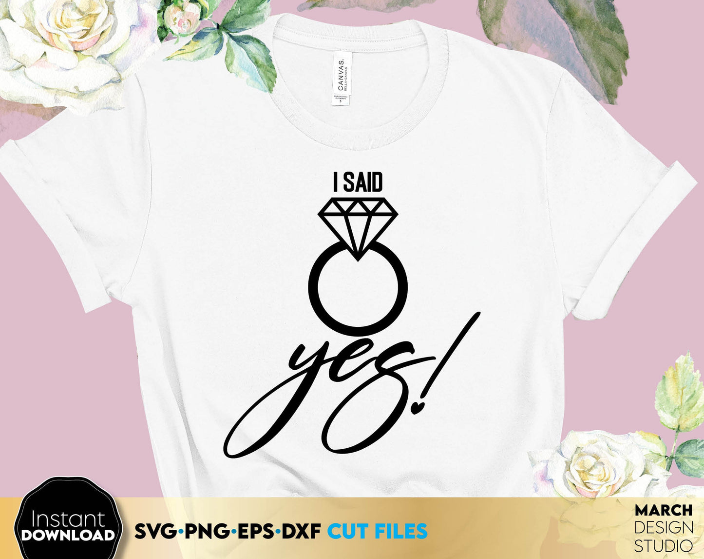 I said Yes design for Your Bachelorette party ideas. SVG PNG JPG EPS DXF files included. Compatible with Cricut, Silhouette or other equipment. Cut from vinul, use for sublimation or laser cut or grave projects. Buy now for a good price and enjoy!