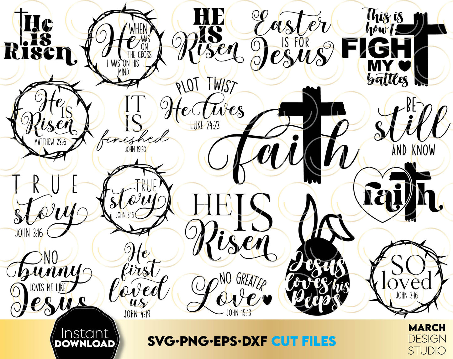 Christian Quotes for Easter and other waymaker events. SVG PNG EPS DXF files included. Compatible with Cricut, Silhouette or other equipment. Cut from vinyl, use for printing, sublimation or laser cut, grave. Buy now for a good price and enjoy!