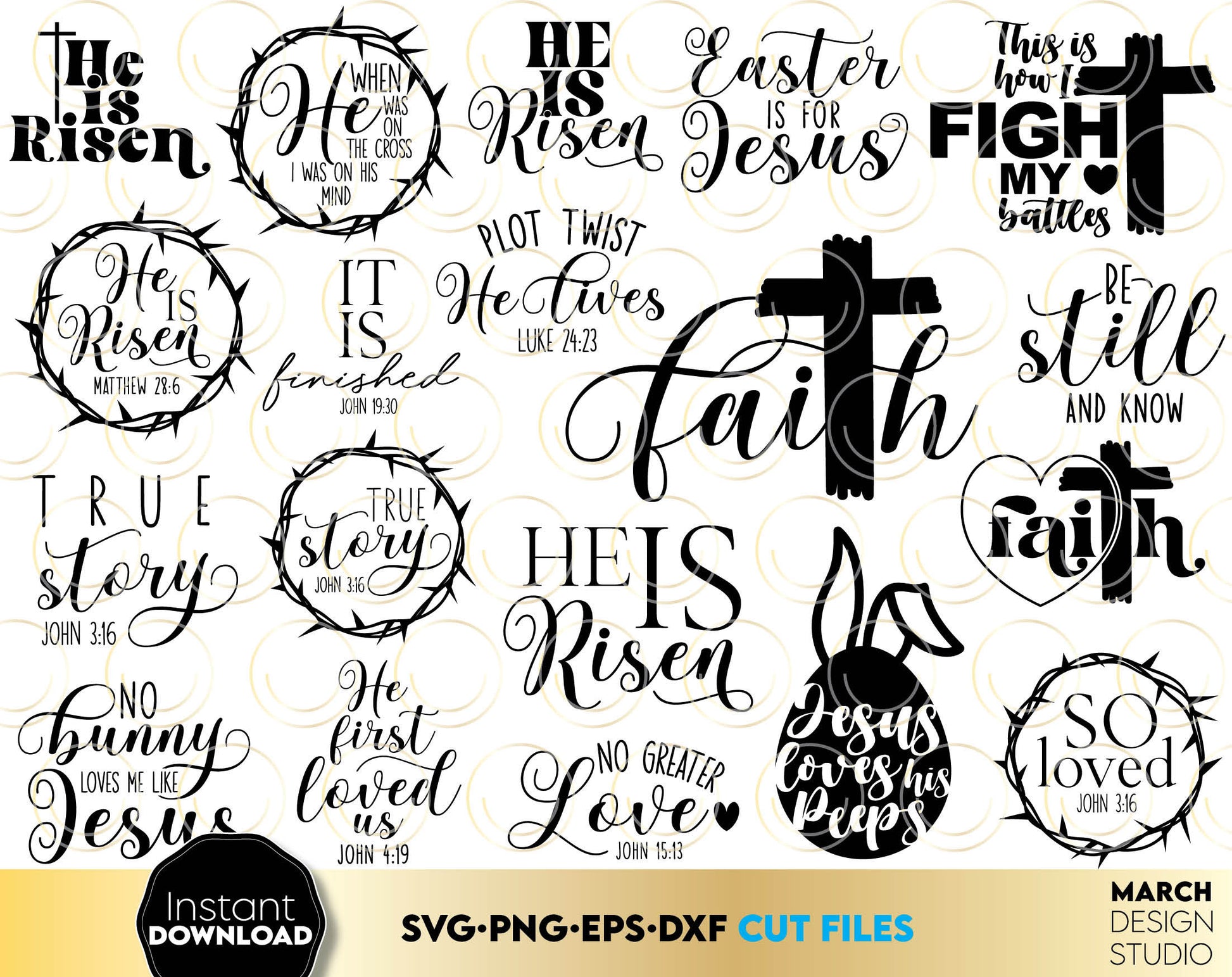 Christian Quotes for Easter and other waymaker events. SVG PNG EPS DXF files included. Compatible with Cricut, Silhouette or other equipment. Cut from vinyl, use for printing, sublimation or laser cut, grave. Buy now for a good price and enjoy!