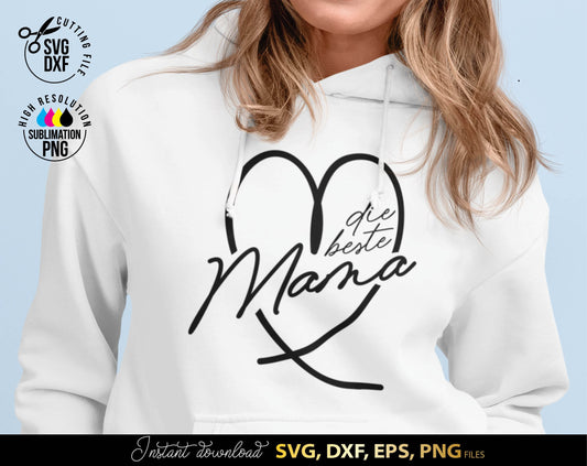 German Mama Plotter File SVG | Liebling Heart SVG | Die Beste Mama SVG | Cricut Silhouette Download Plotting Bundle | Alles Liebe Muttertag