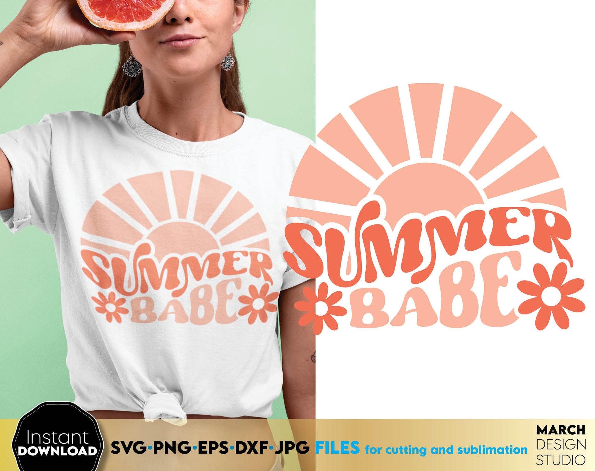 Colorful and fun designs for your summer clothes. Sun, sea and beach are the destination of summer vacation. Sublimate or vinyl cut these designs and make your summer colorful.