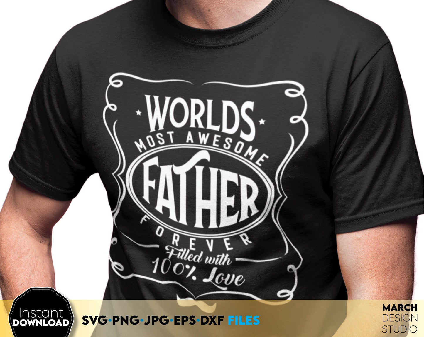 Fathers Day design for a great gift for your Dad. Use SVG, DXF, EPS or PNG files formats to make Fathers Day or Dad birthday gifts. Put the design on a cup, shirt or apron for your best dad in the world! Cut from vinyl, use for sublimation as well.