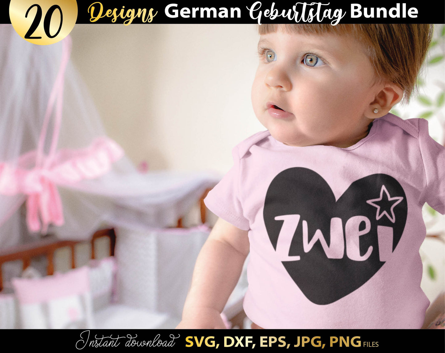 German Geburtstagskind Plotter File DXF EPS SVG Bundle | Liebling Herz Kind Birthday Svg | Cricut Download Plotting Bundle | German Birthday