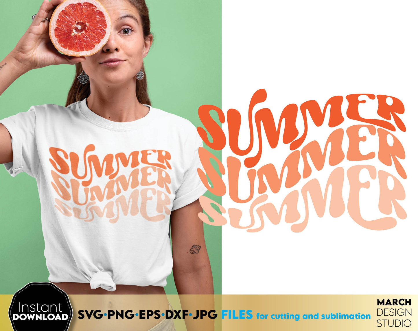 Colorful and fun designs for your summer clothes. Sun, sea and beach are the destination of summer vacation. Sublimate or vinyl cut these designs and make your summer colorful.