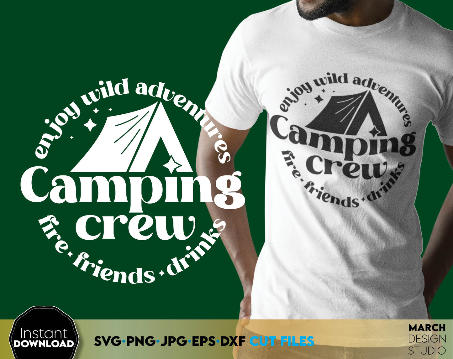 Camsite, Camp trip, Camper svg png bundle for Your family or friends summer trips. SVG, PNG, JPG, EPS, DXF files included. Use for cutting from vinyl, sublimation or laser cut projects. Compatible with Cricut, Silhouette equipment. Buy now and enjoy!