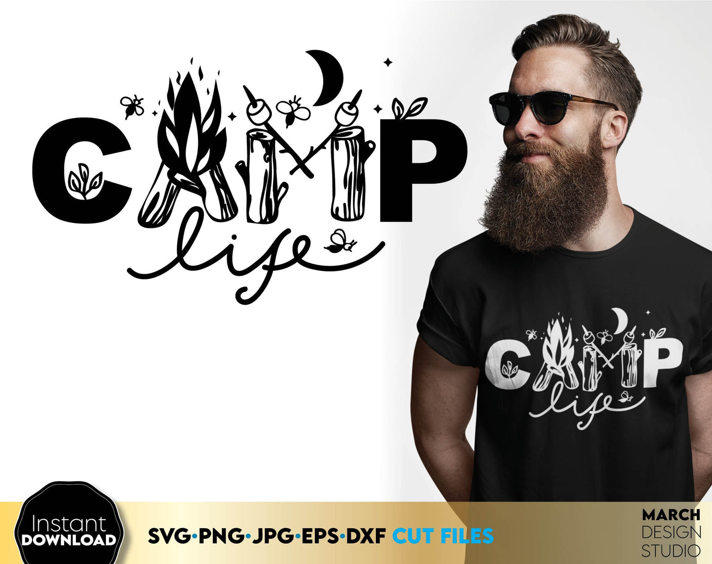 These Camping life design for Your Summer family trip - is a great and thoughtful for a family Vacay. SVG, PNG, JPG, EPS, DXF files included. Cut from vinyl, use for sublimation or laser cut projects. Compatible with Cricut, Silhouette. Buy now!