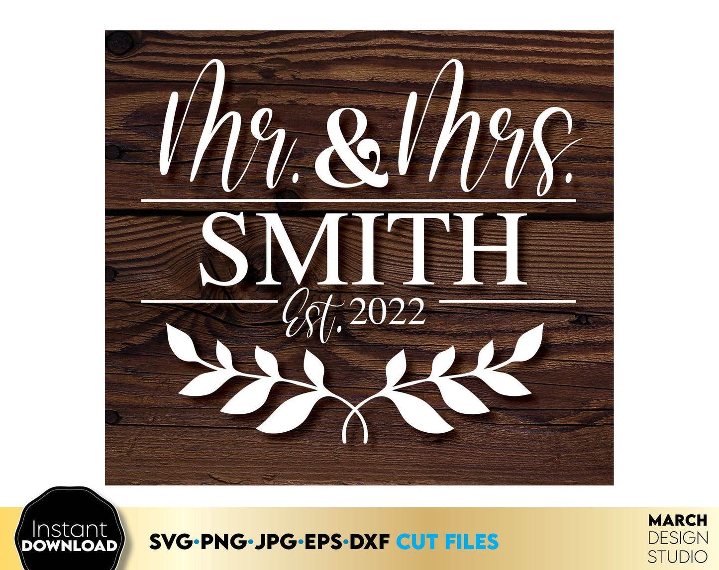 I have made these Mr and Mrs wedding sign file design that you can use them to surprise and delight your loved ones in an important event in life.
Mr and Mrs svg are great and thoughtful gifts for weddings, wedding anniversaries, etc. Buy now, enjoy!