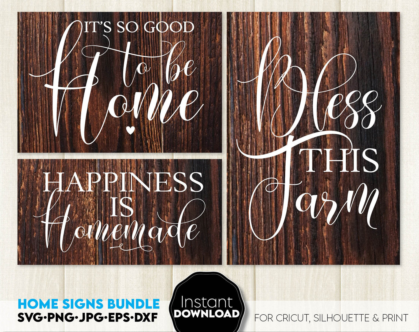 Farmhouse welcome signs svg png bundle with quotes for You home, flat or farmhouse front porch decoration with original design. Cut from Vinyl or use as laser cut files. Decorate your home and make it special!