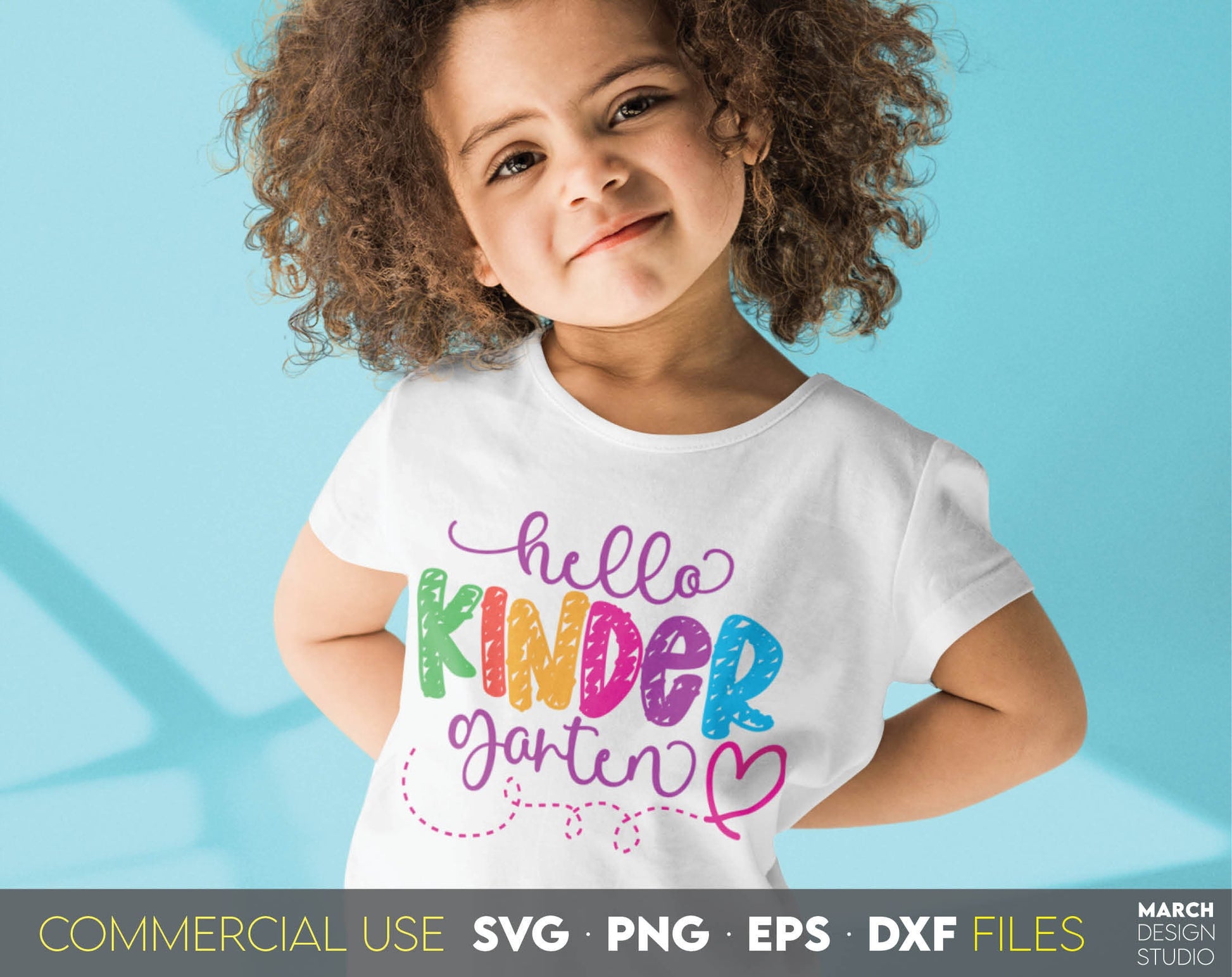 These Hello Kindergarten Sublimation design, and I hope you can use them to surprise and delight your students and kindergarteners.
Files in various formats allow you to use design for making shirt with Cricut, Silhouette and Glowforge machines.