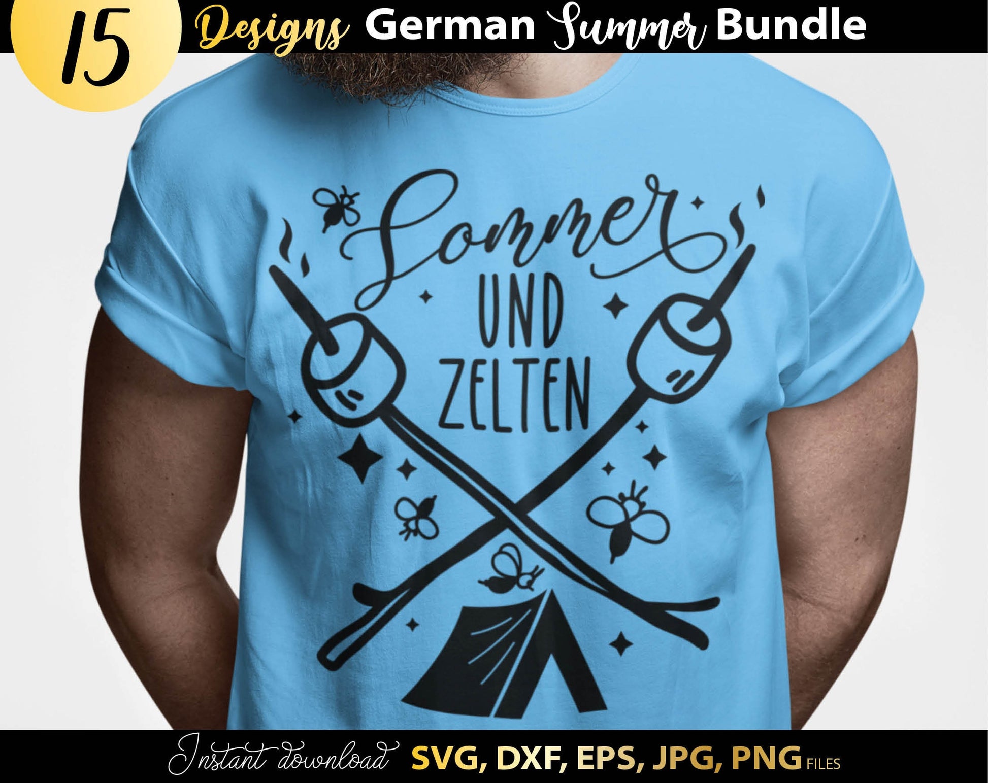 This German Sommer Svg Bundle will help you create a unique designs for your projects. All Plotter Cut Files come with Svg, Dxf, Png, Eps and Jpg files.
This bundle includes holiday and beach design templates ready to use.