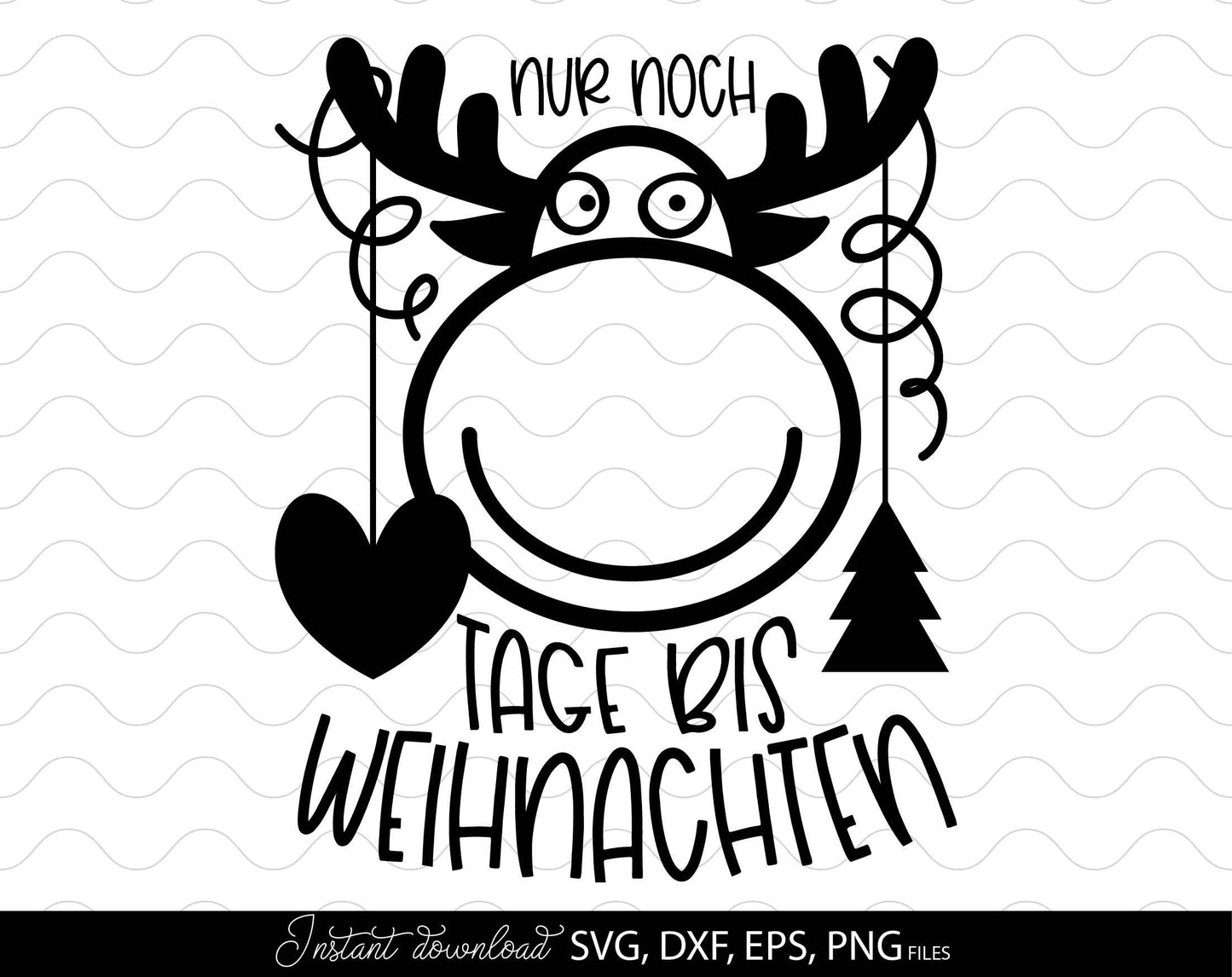 German Christmas decoration for those who make their own decorations to decorate their home. A great way to count down the days until Christmas. Use for cutting from vinyl, sublimation or laser cut projects. SVG, DXF, EPS and PNG files included.