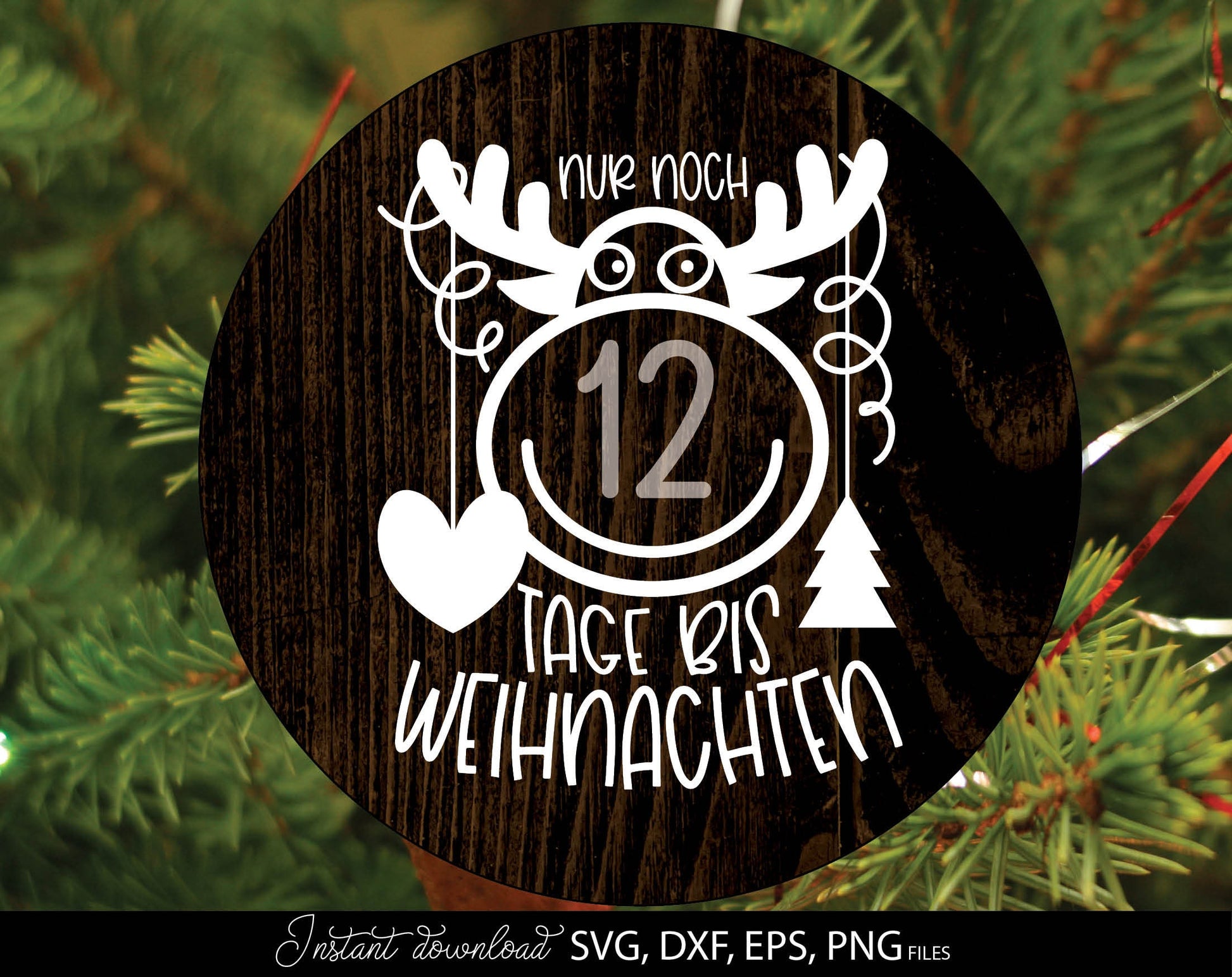 German Christmas decoration for those who make their own decorations to decorate their home. A great way to count down the days until Christmas. Use for cutting from vinyl, sublimation or laser cut projects. SVG, DXF, EPS and PNG files included.