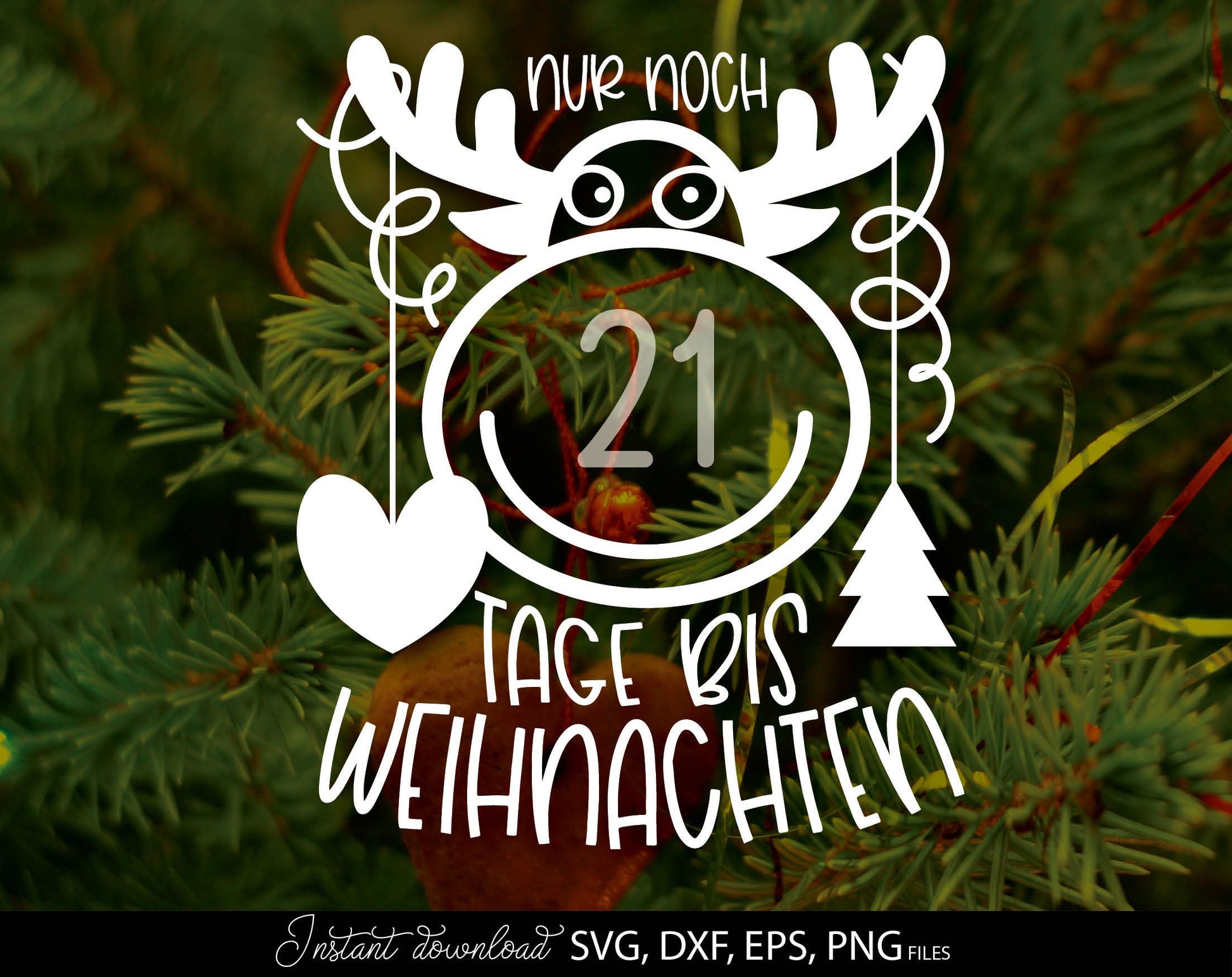 German Christmas decoration for those who make their own decorations to decorate their home. A great way to count down the days until Christmas. Use for cutting from vinyl, sublimation or laser cut projects. SVG, DXF, EPS and PNG files included.