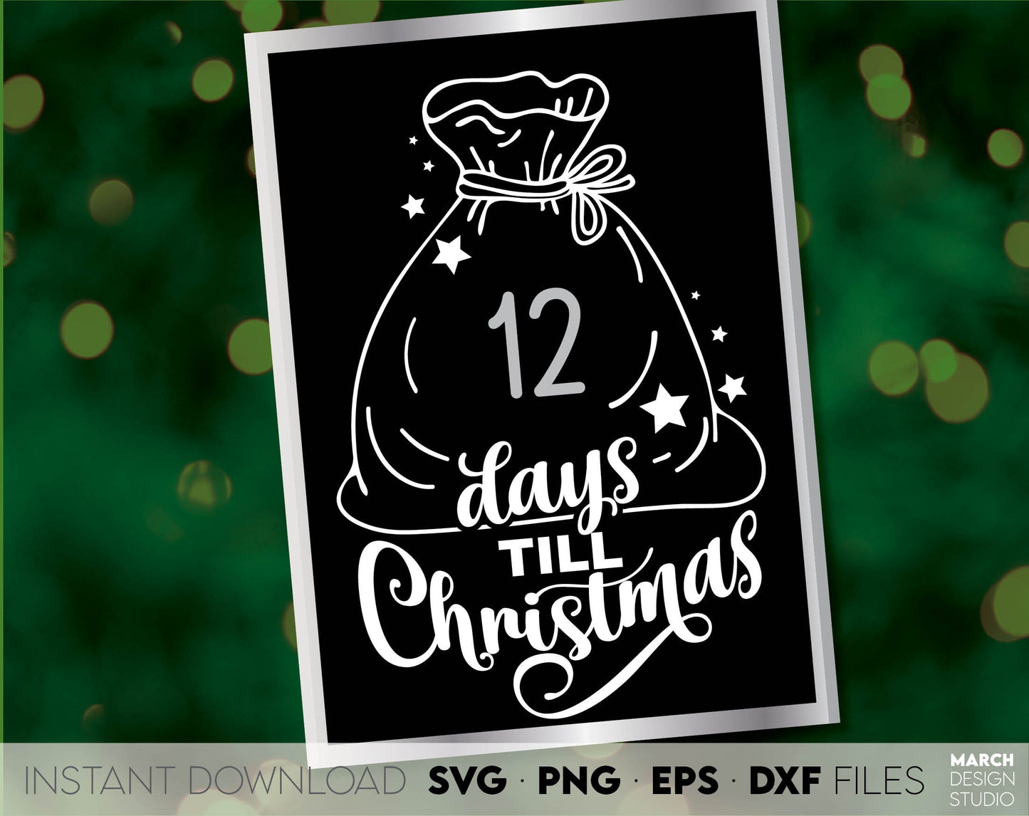 Christmas SVG design you can use to surprise and delight your loved ones on Christmas. Days Till Christmas SVG in various formats allow you to use for any Your Christmas project. Use with Cricut, Silhouette or Glowforge equipment. Good price as well.