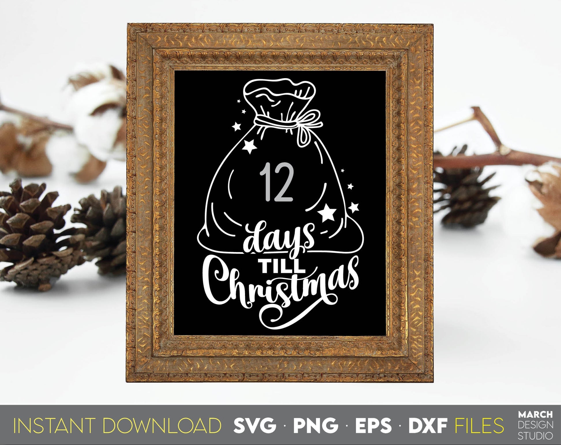 Days till Christmas design you can use to surprise and delight your loved ones on Christmas. Days Till Christmas SVG in various formats allow you to use for any Your Christmas project. Use with Cricut, Silhouette equipment. Buy now for a good price.