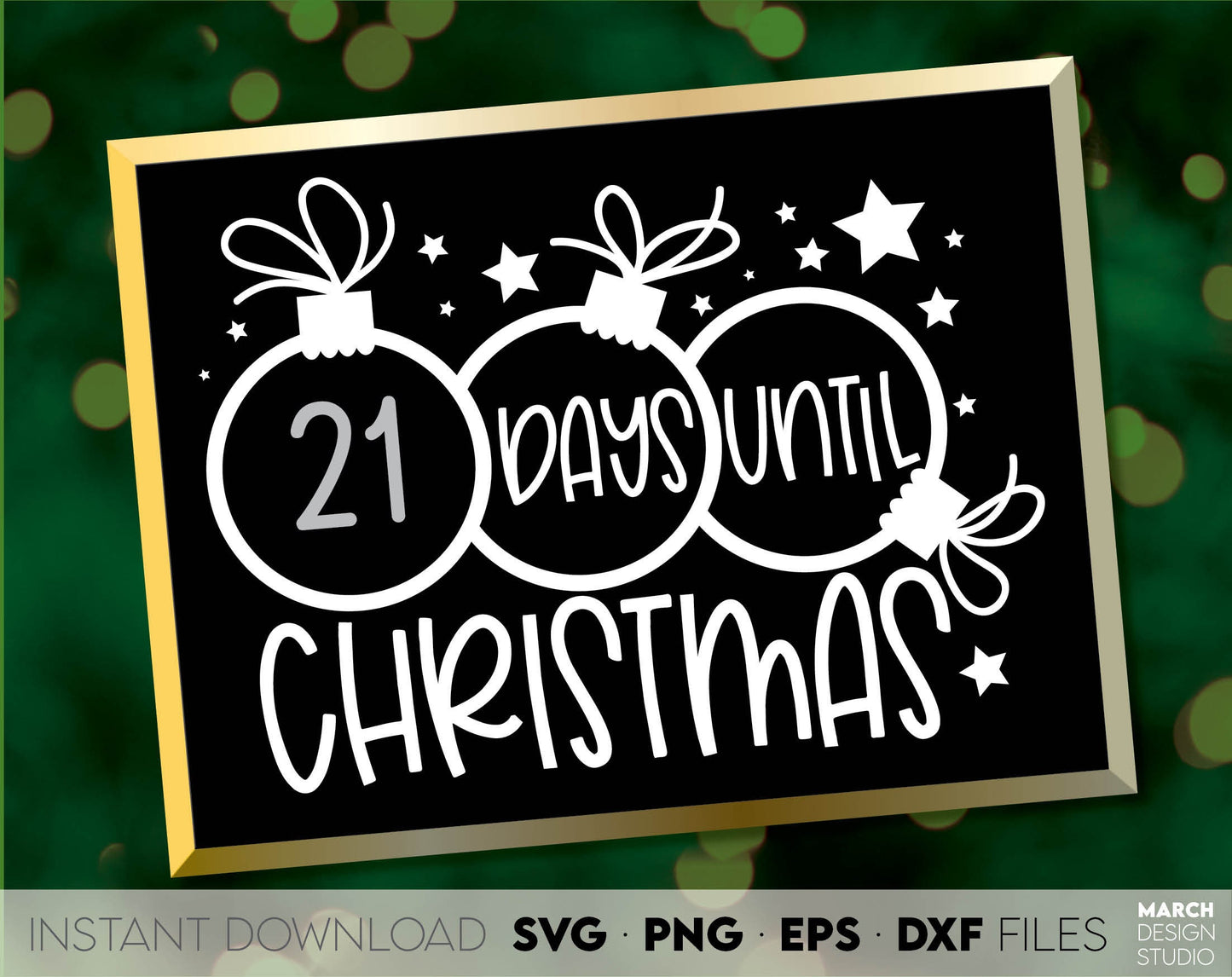 Christmas SVG design you can use to surprise and delight your loved ones on Christmas. Days until Christmas SVG in various formats allow you to use for any Your Christmas project. Use with Cricut, Silhouette or Glowforge equipment. Good price as well