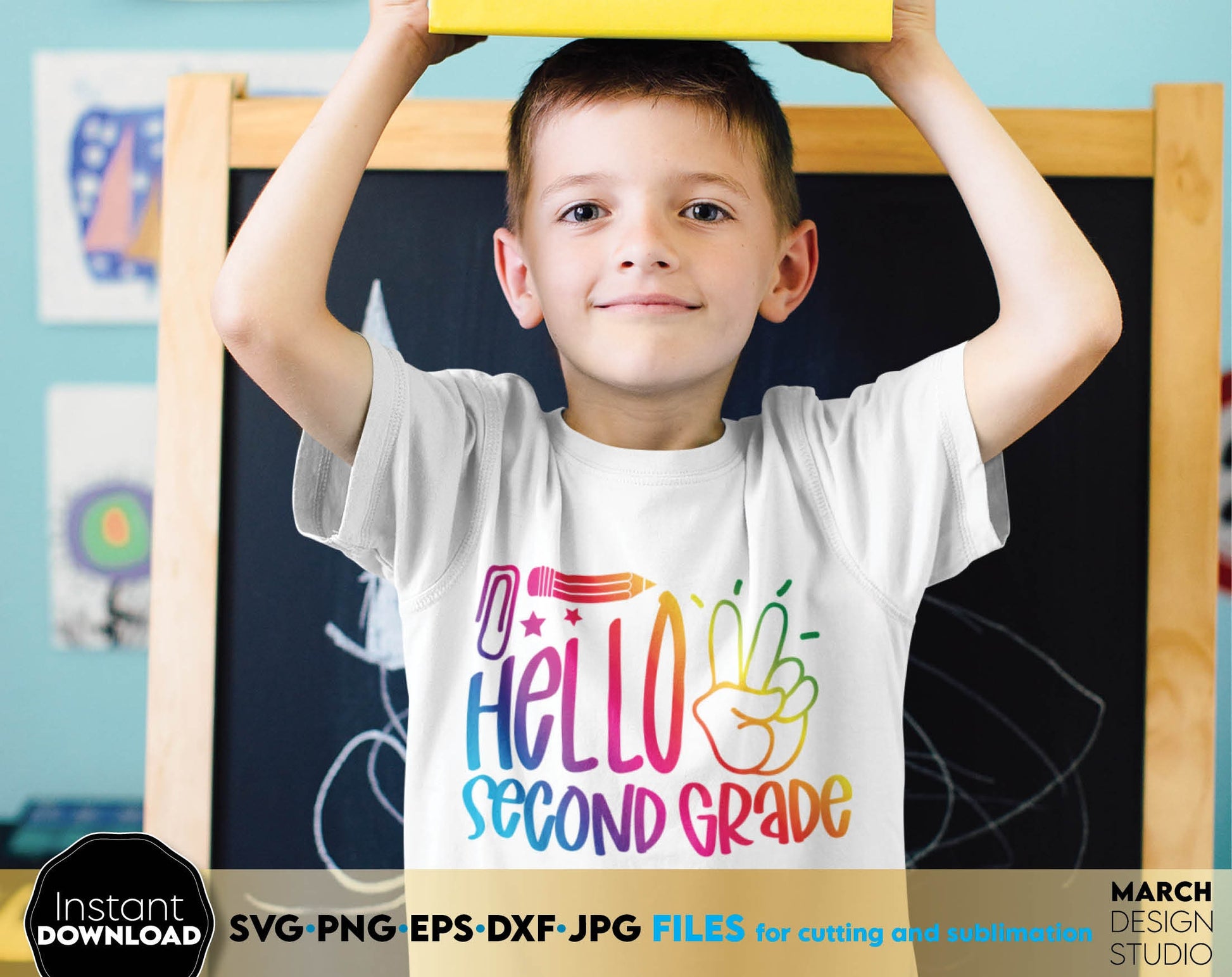 These Hello School SVG Bundle designs you can use them to surprise and delight your students and kindergarteners. Files in various formats allow you to use designs for engraving on glass, making shirts, tumblers with Cricut, Silhouette machines.